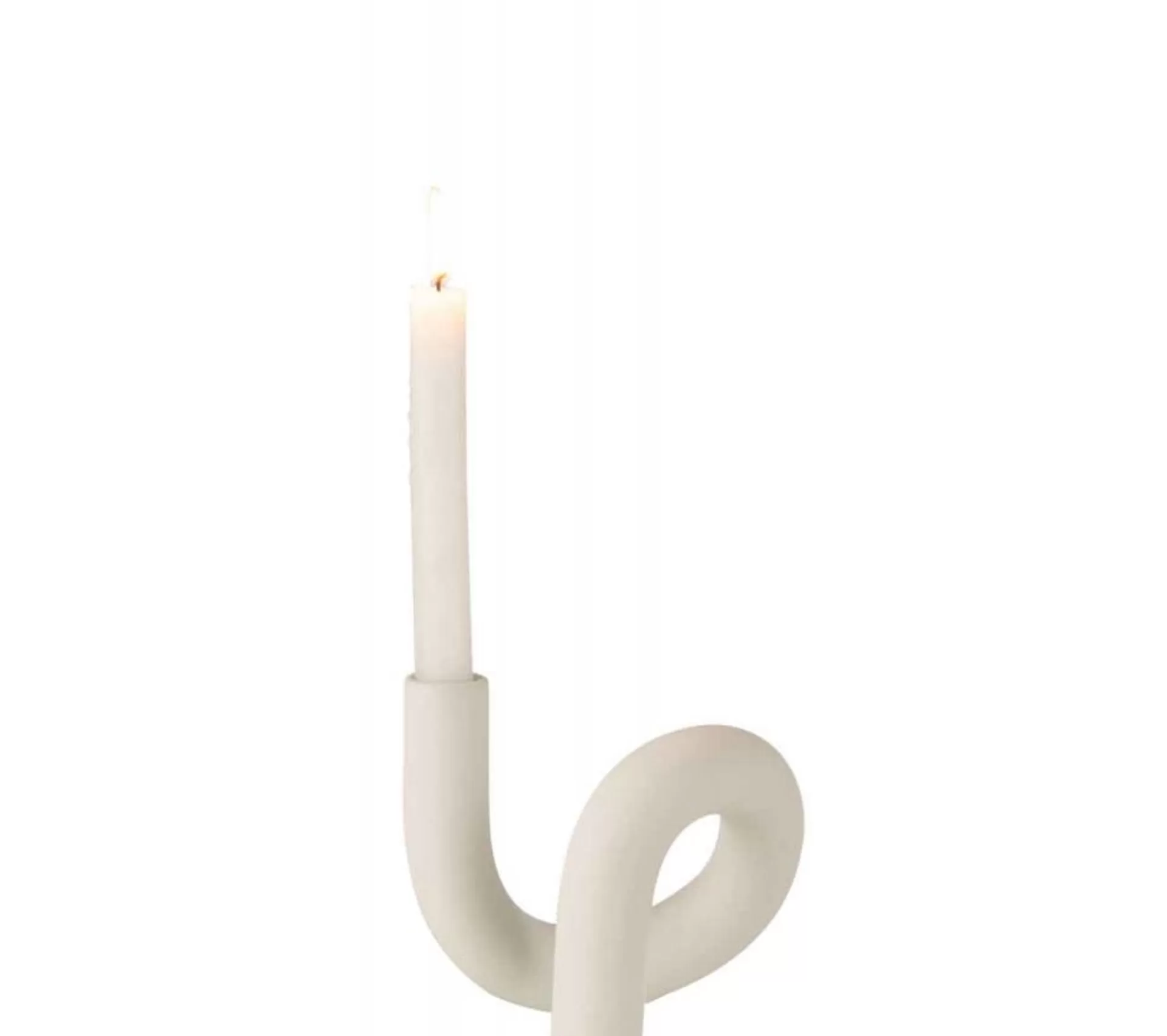 Online * Bougeoir 1 Bougie Déco "Torsion" 17Cm Blanc