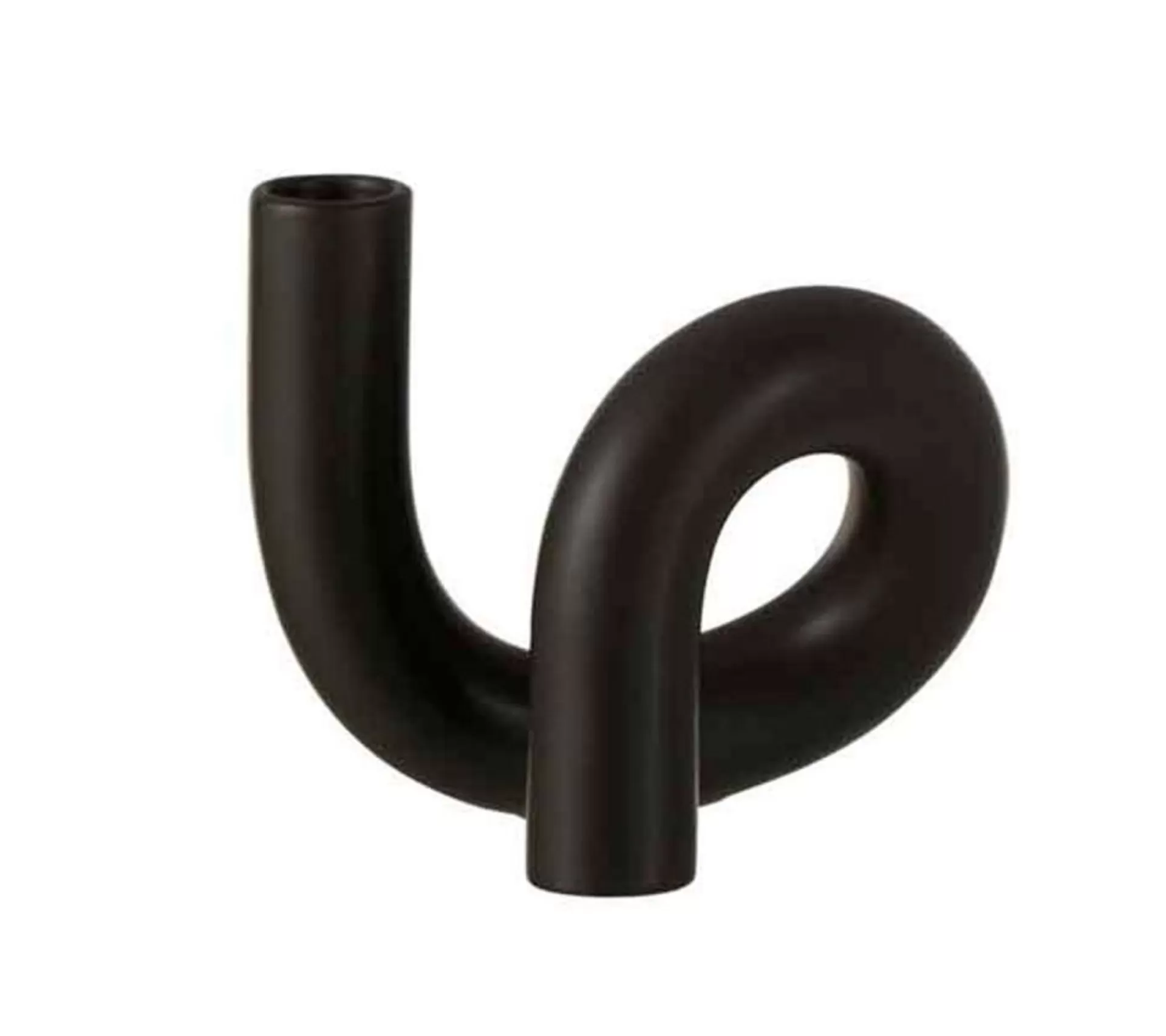 Flash Sale * Bougeoir 1 Bougie Déco "Torsion" 17Cm Noir