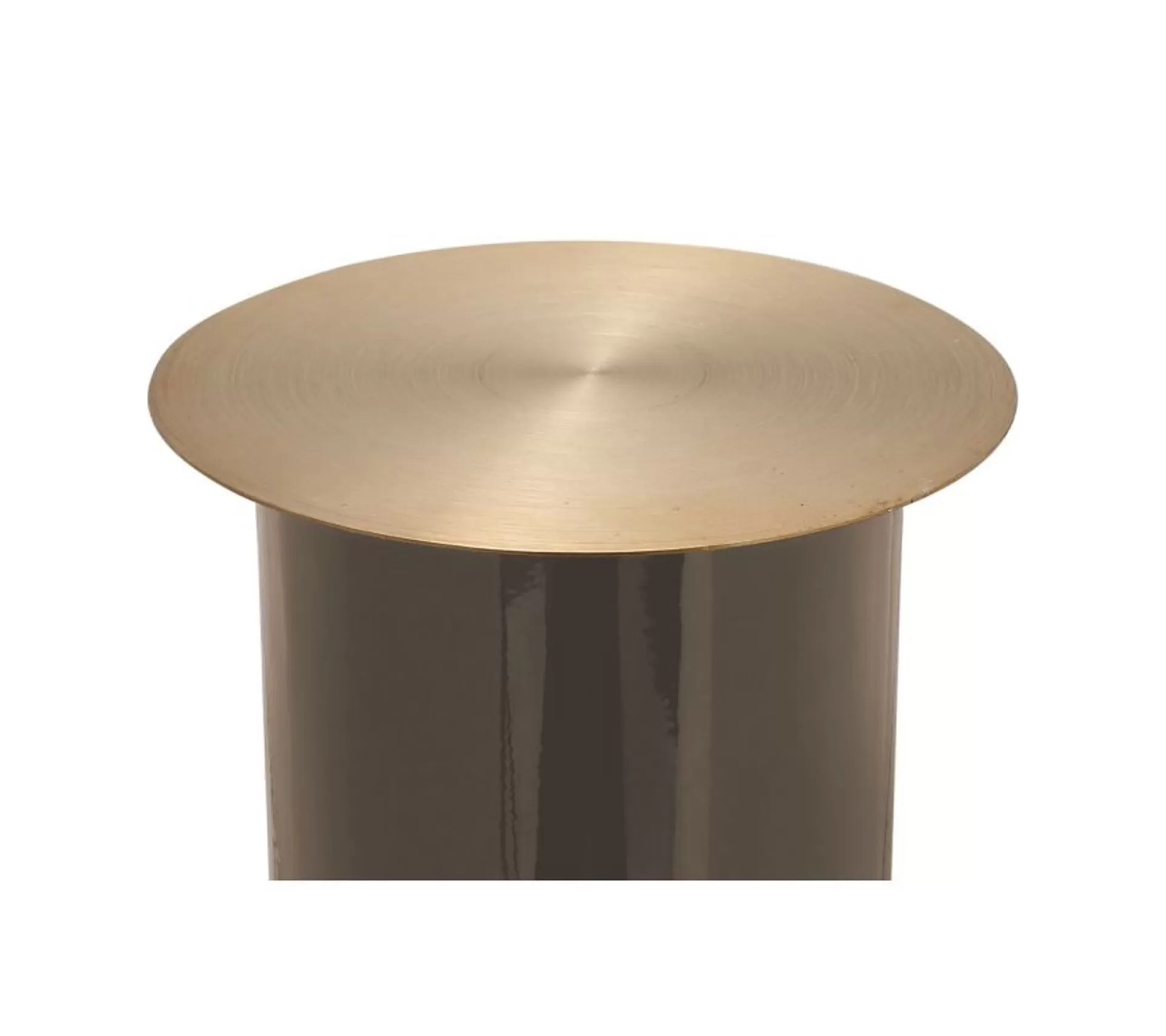 New * Bougeoir De Sol "Colby" 40Cm Taupe Et Or