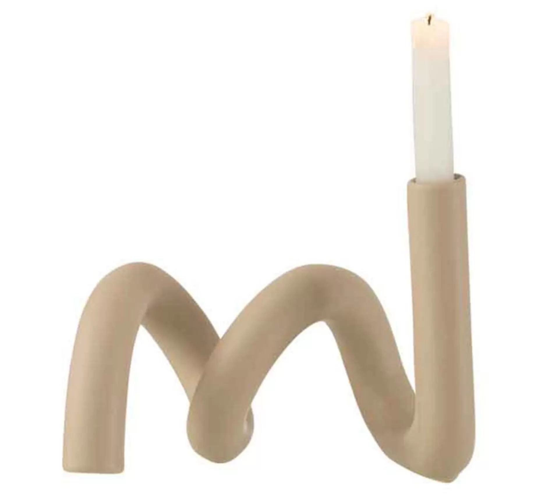 Hot * Bougeoir Design Ceramique "Torsia" 25Cm Beige