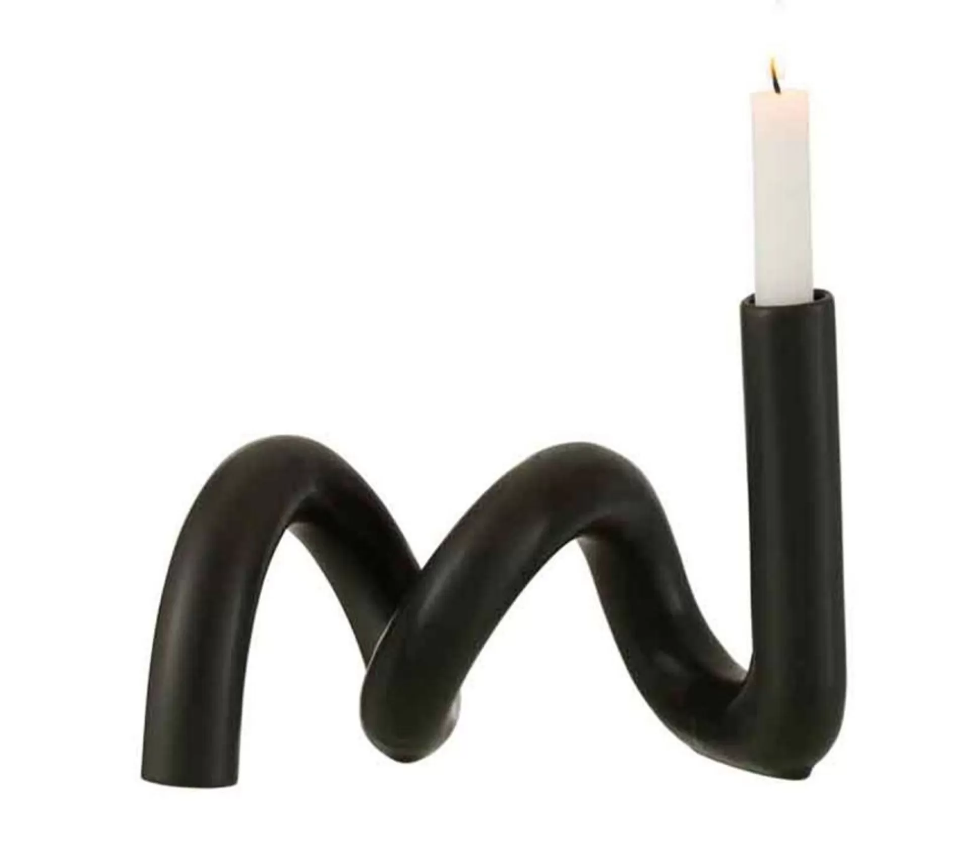 Flash Sale * Bougeoir Design Ceramique "Torsia" 25Cm Noir