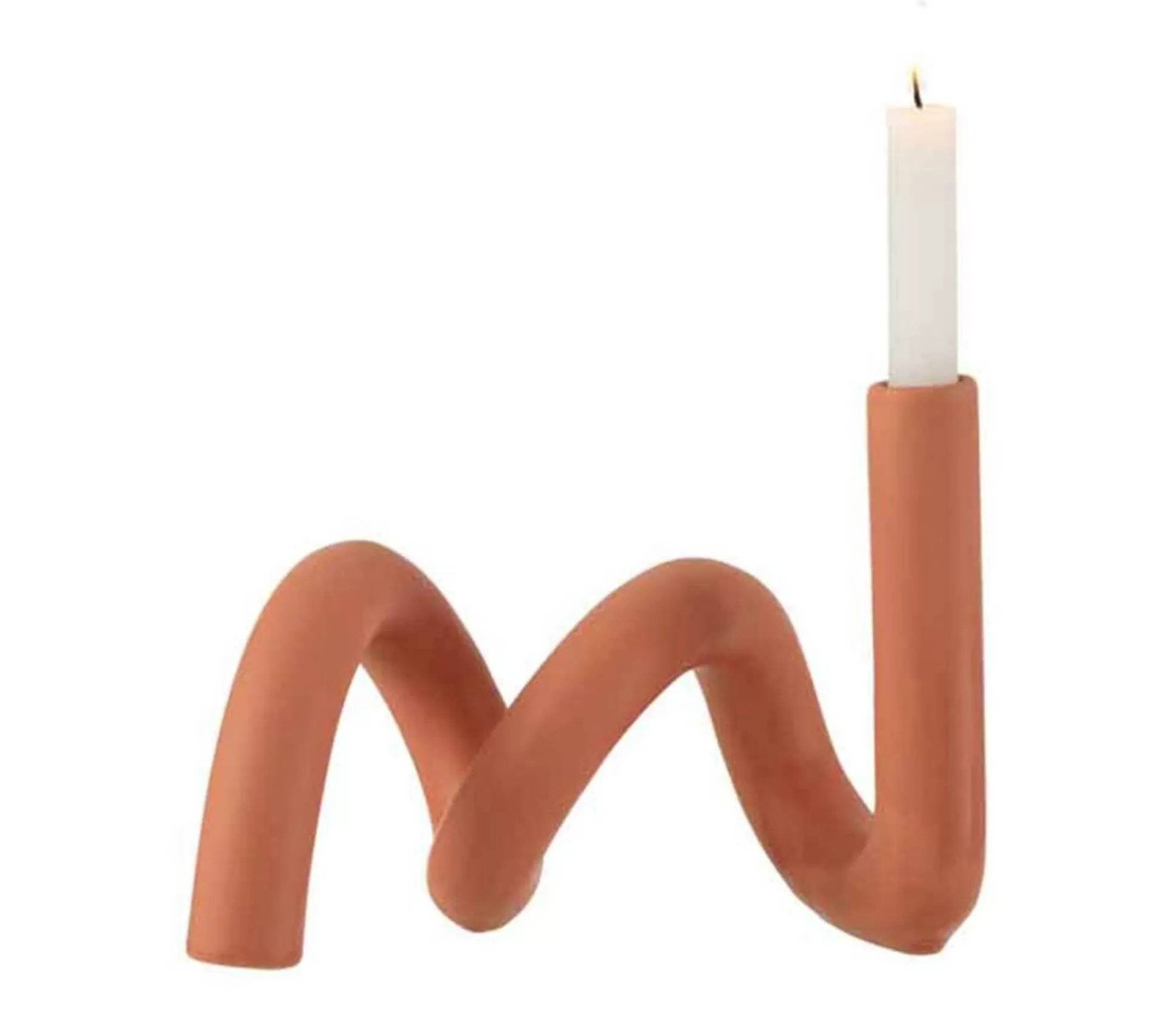 Hot * Bougeoir Design Ceramique "Torsia" 25Cm Orange