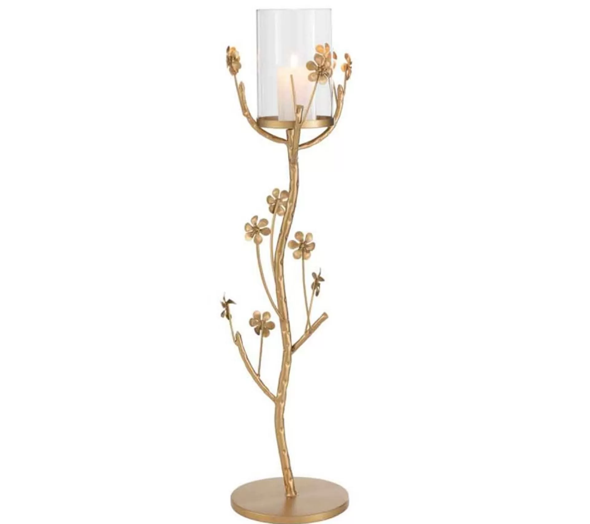 Flash Sale * Bougeoir Design En Metal "Curama" 67Cm Or