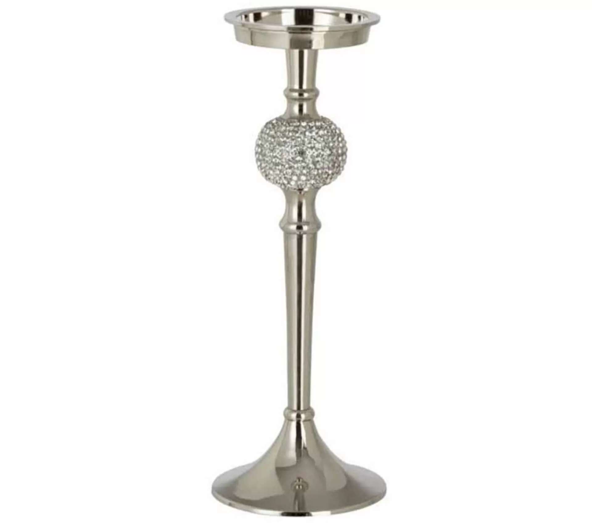 Hot * Bougeoir Design "Sphere Diamant" 31Cm Argent