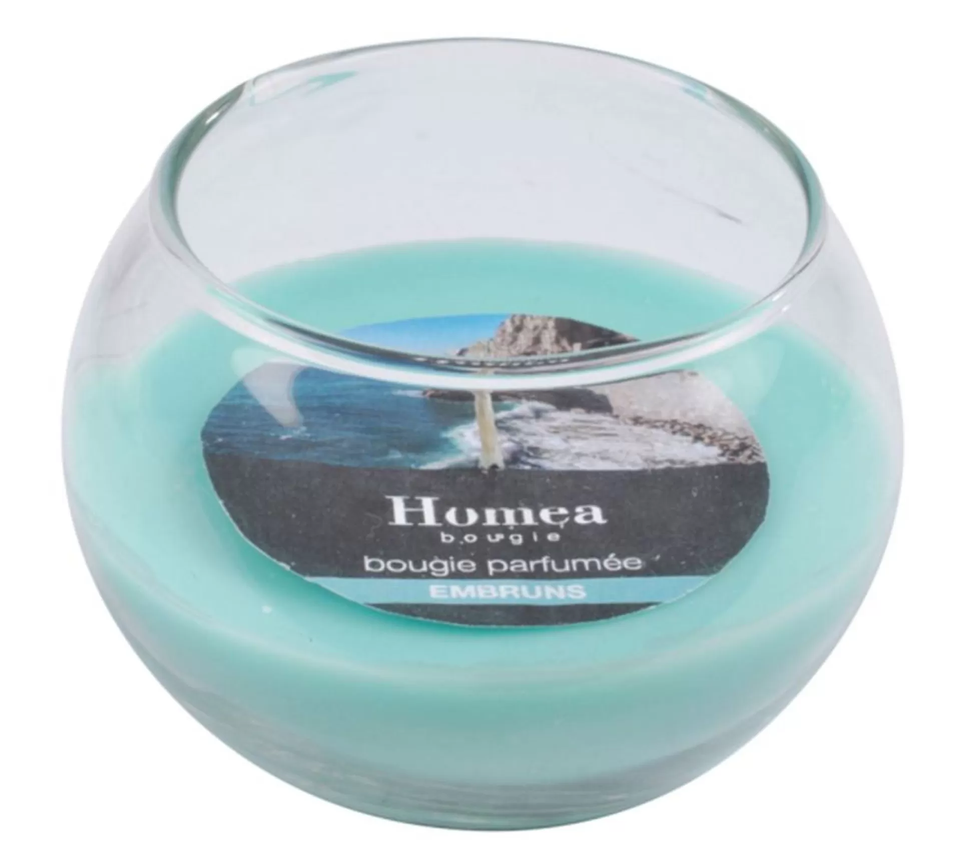 New * Bougie Boule En Verre "Essentiel" 8Cm Embruns