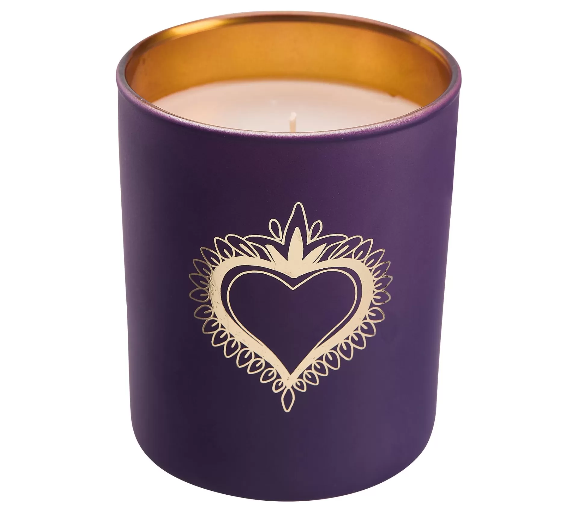 Hot * Bougie Coeur H. 8 Cm Ulla Violet