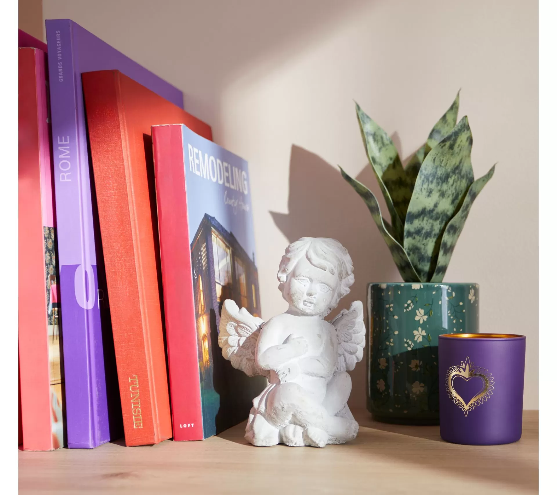 Hot * Bougie Coeur H. 8 Cm Ulla Violet