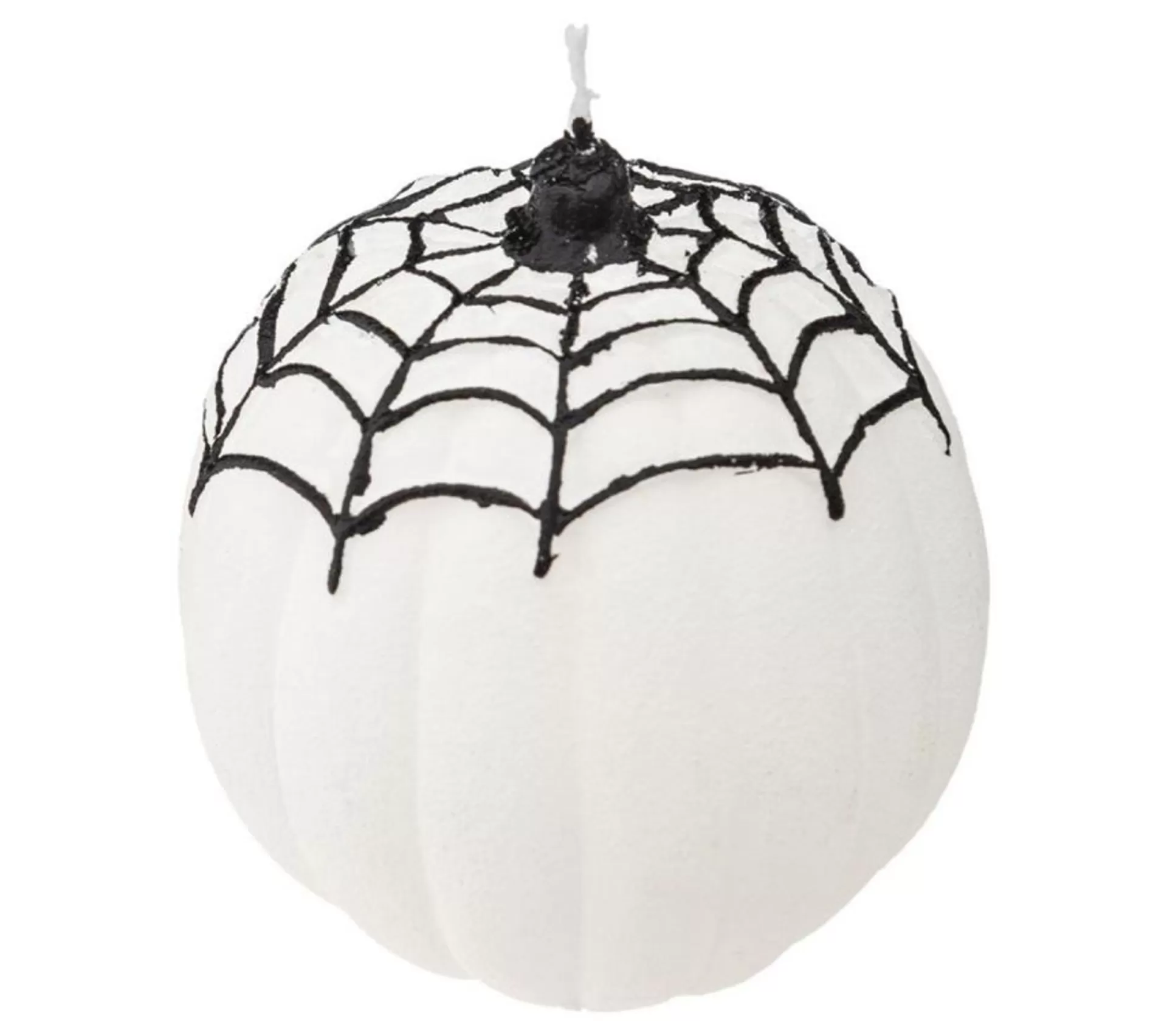 New * Bougie Déco "Toile D'Araignee" 6Cm Blanc Et Noir