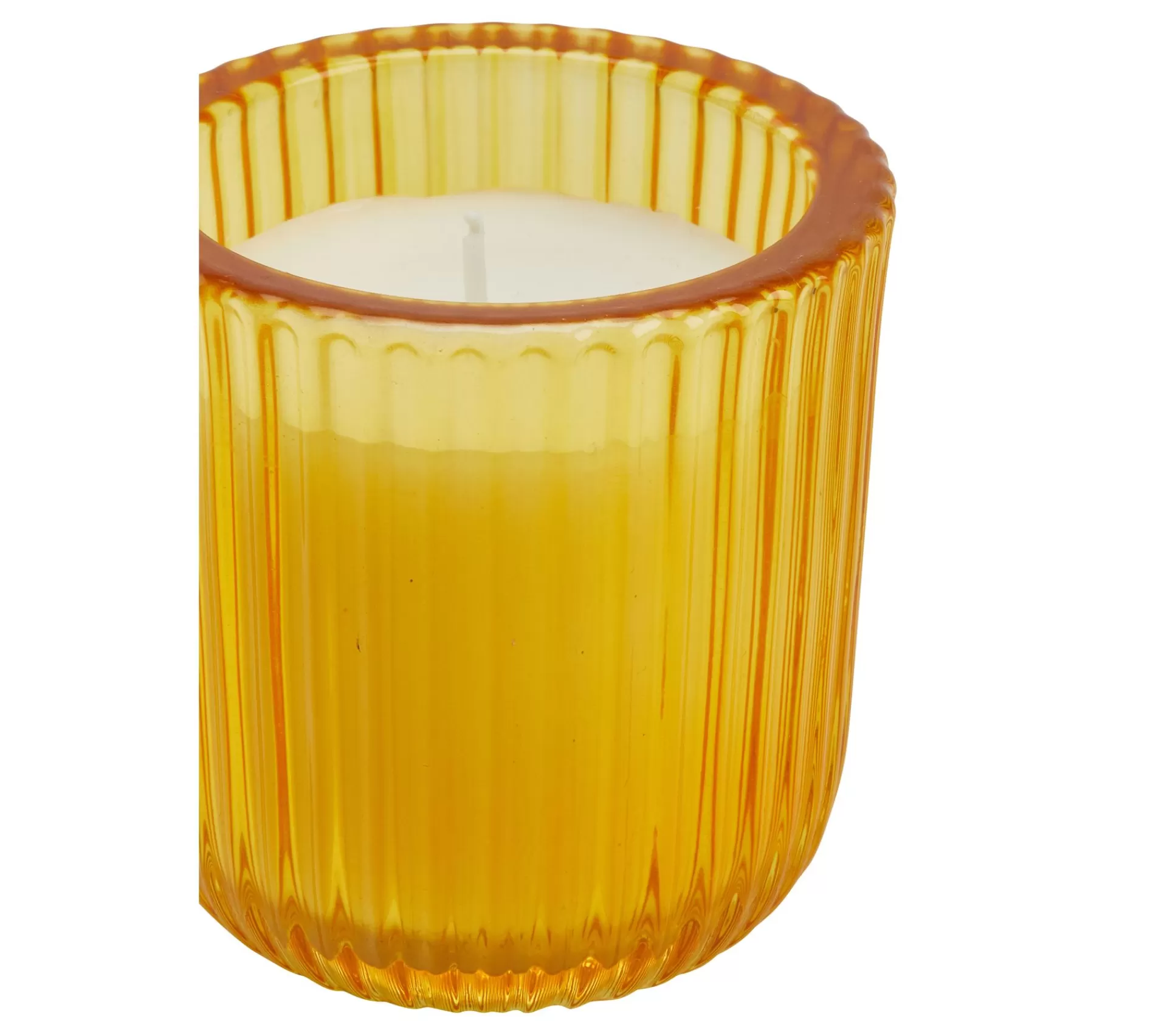 New * Bougie En Verre H. 7,7 Cm Ulas Jaune