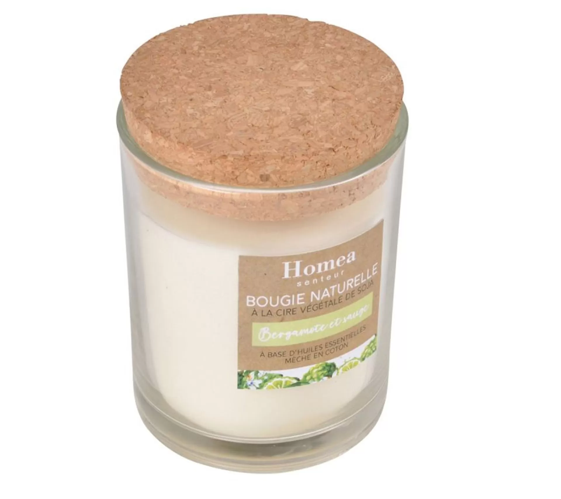Online * Bougie Parfumee "Ecologique" 10Cm Bergamote Sauge