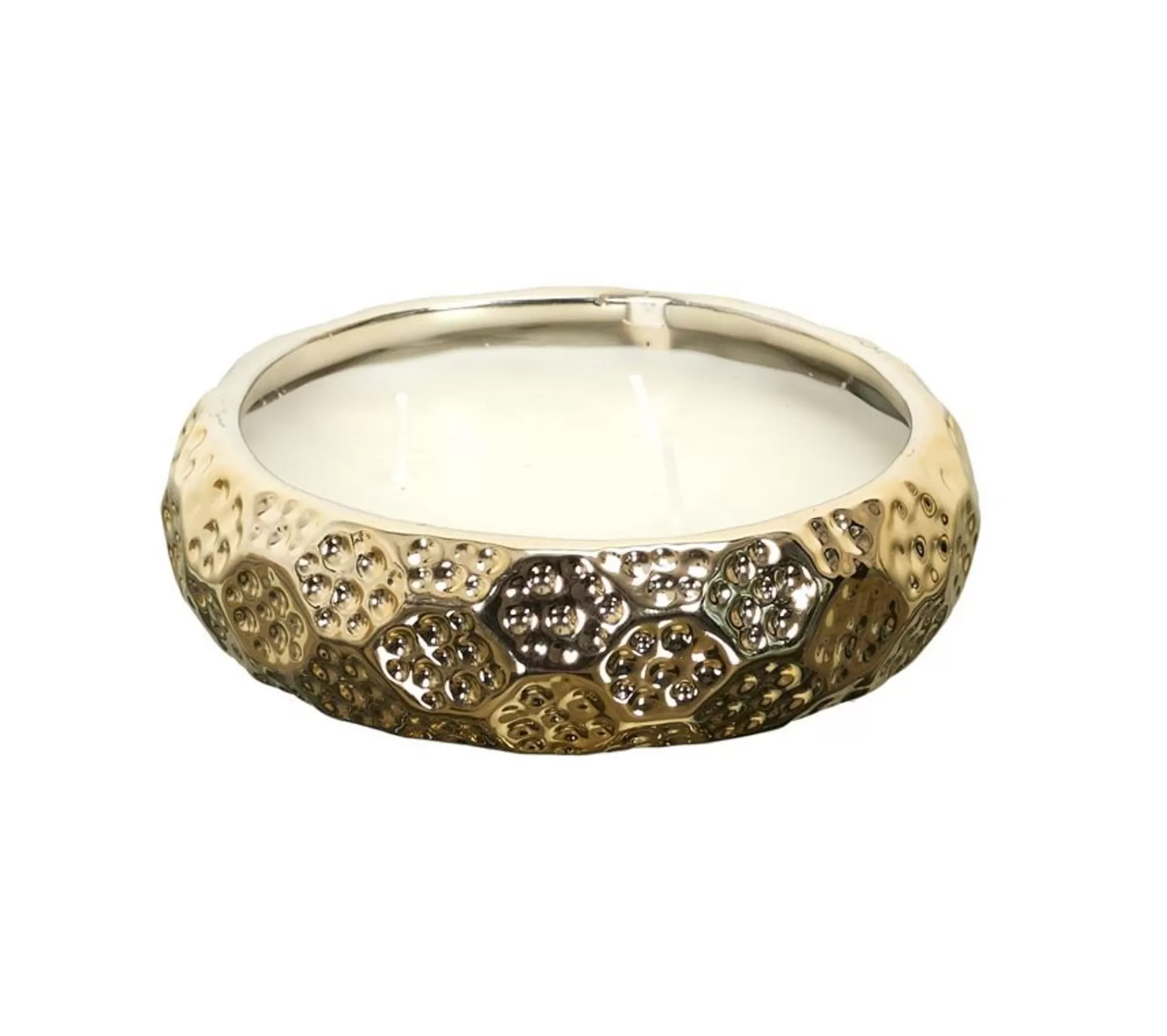 Online * Bougie Parfumee En Ceramique "3 Meches" 14Cm Or