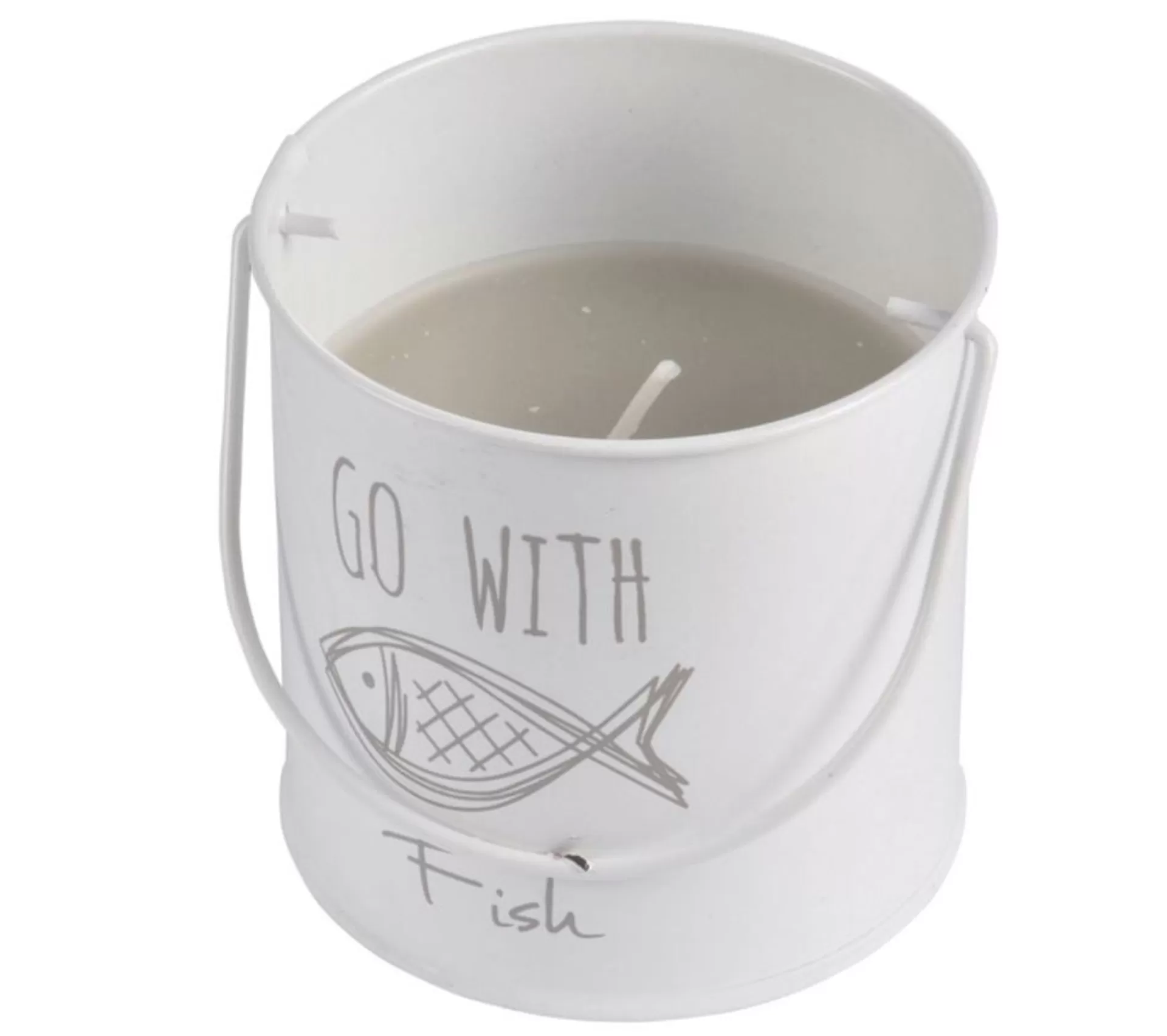 Fashion * Bougie Parfumee En Metal "Blue Wave" 7Cm Blanc