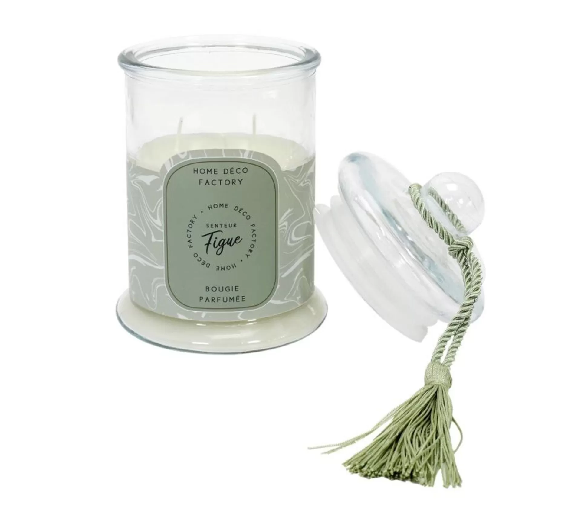 Fashion * Bougie Parfumee En Verre "Bonbonniere" 29Cm Figue