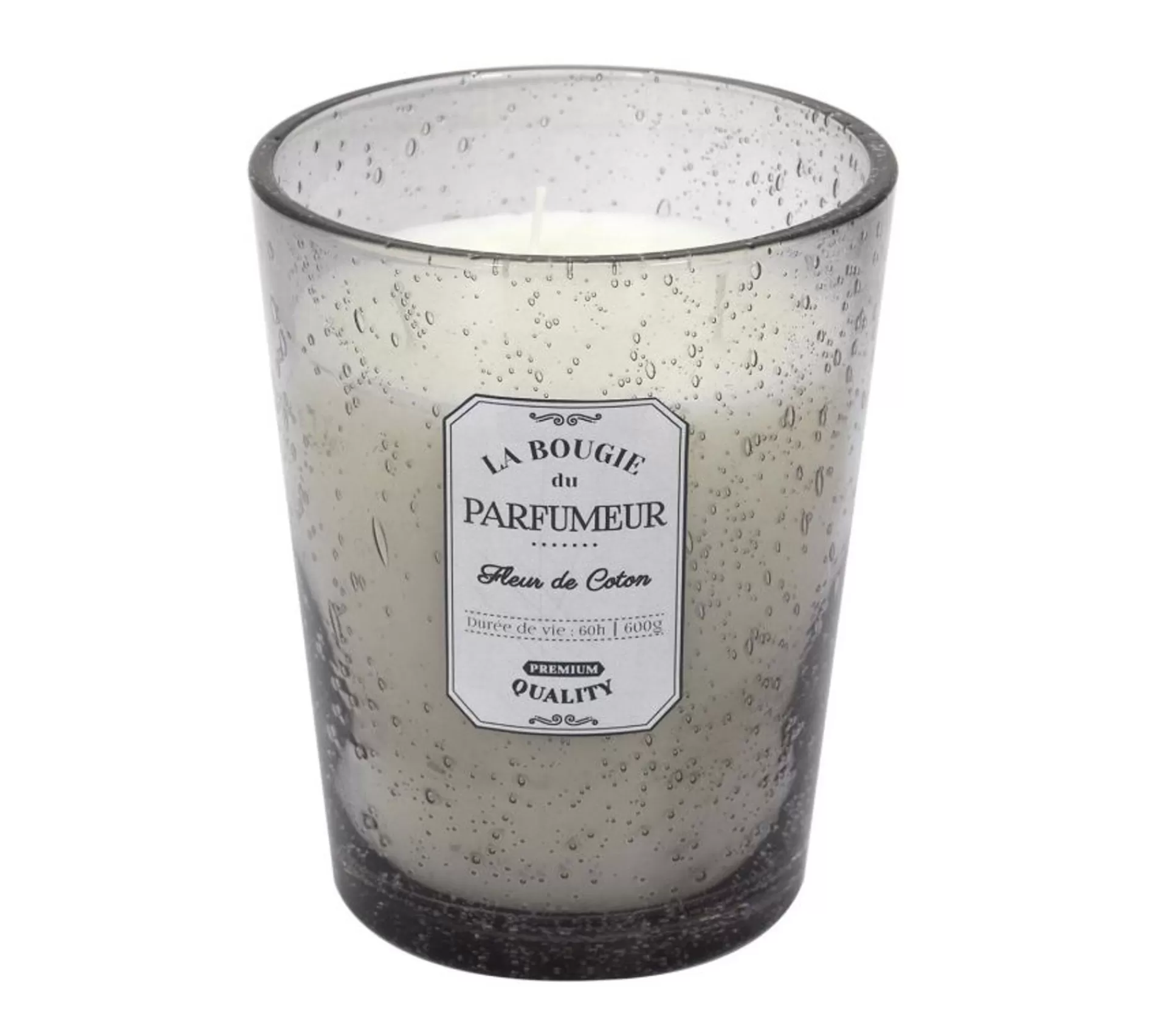 Flash Sale * Bougie Parfumee En Verre "Bulle" 16Cm Fleur De Coton
