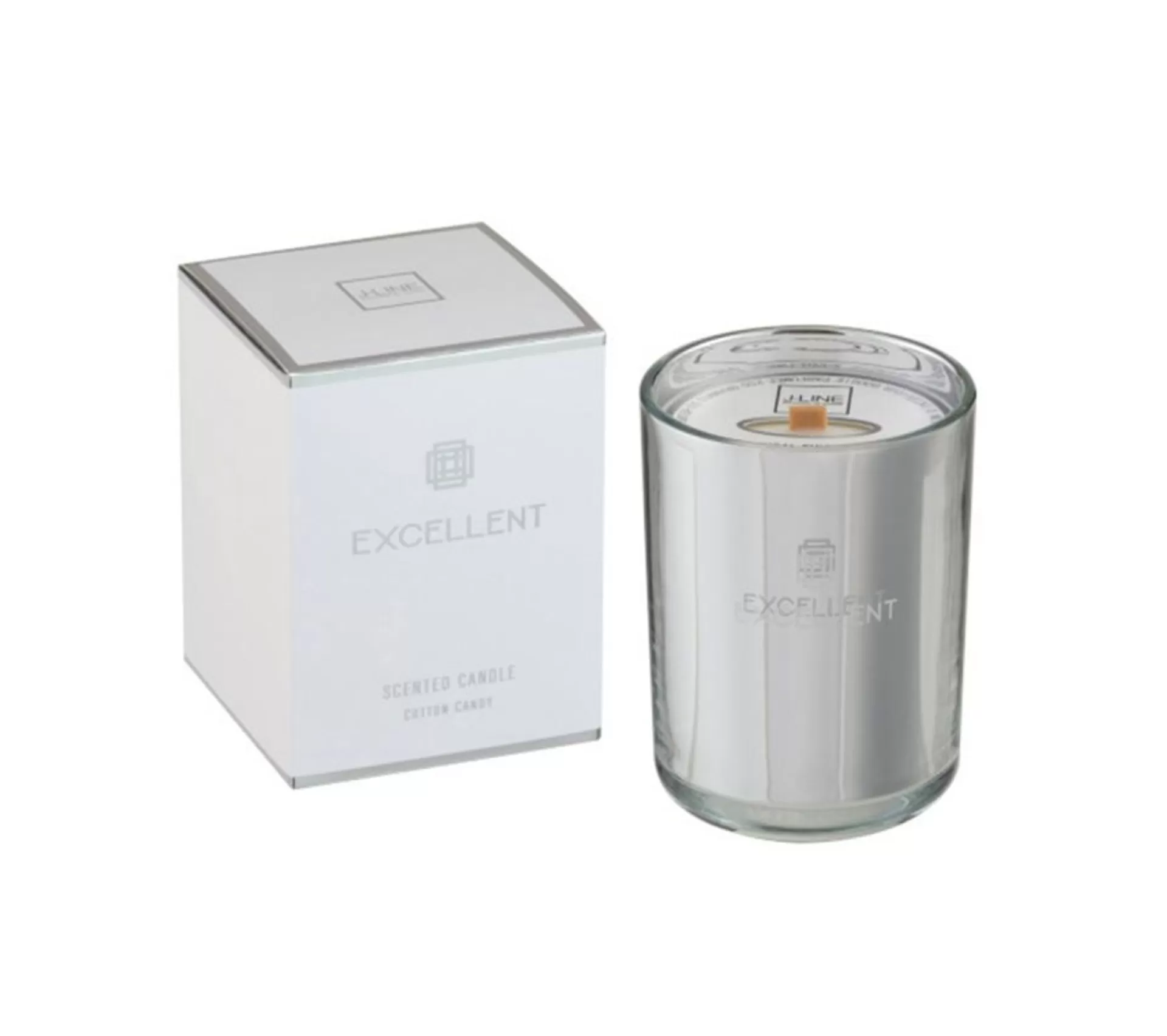 New * Bougie Parfumee En Verre "Excellent" 12Cm Cotton Candy