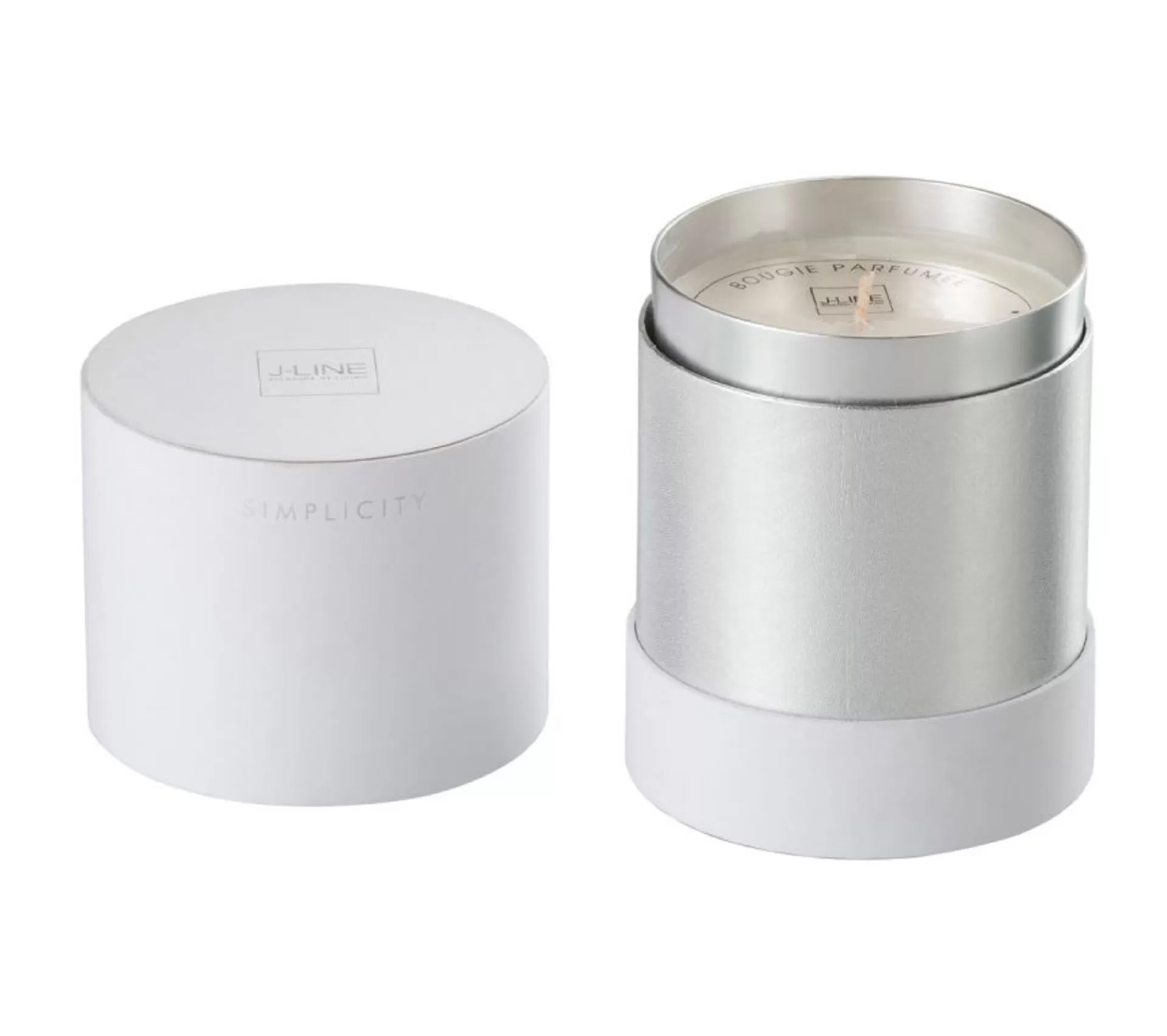 Flash Sale * Bougie Parfumee "Simplicity" 12Cm Argent Et Blanc