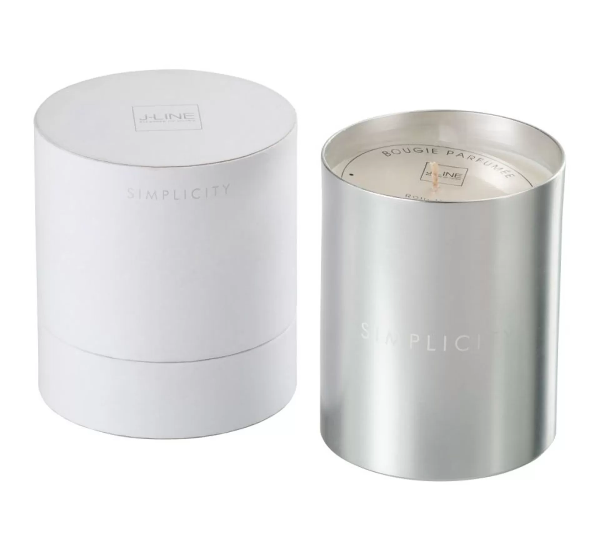 Flash Sale * Bougie Parfumee "Simplicity" 12Cm Argent Et Blanc