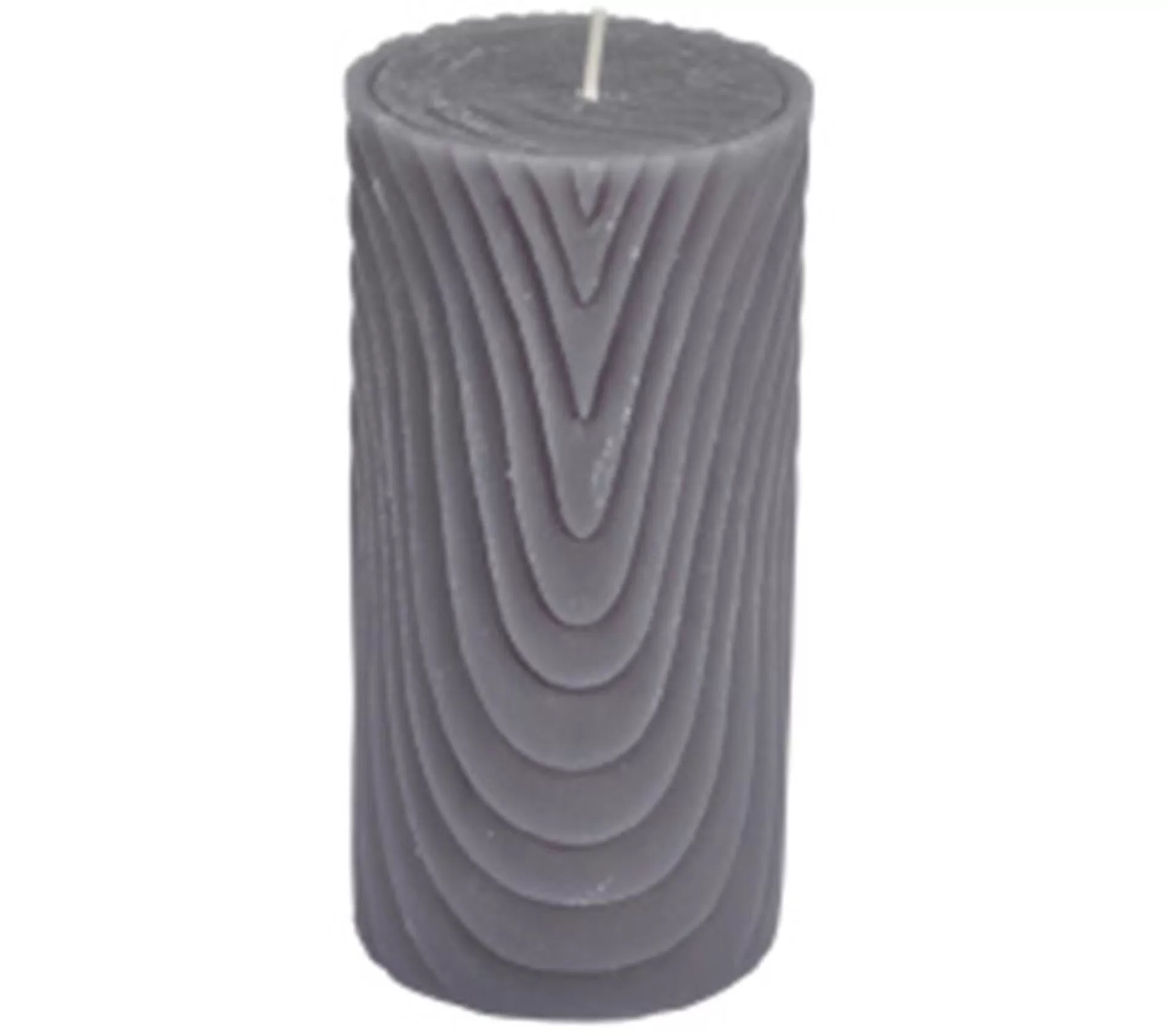 Online * Bougie Pilier Déco Embossee "Santan" 14Cm Gris
