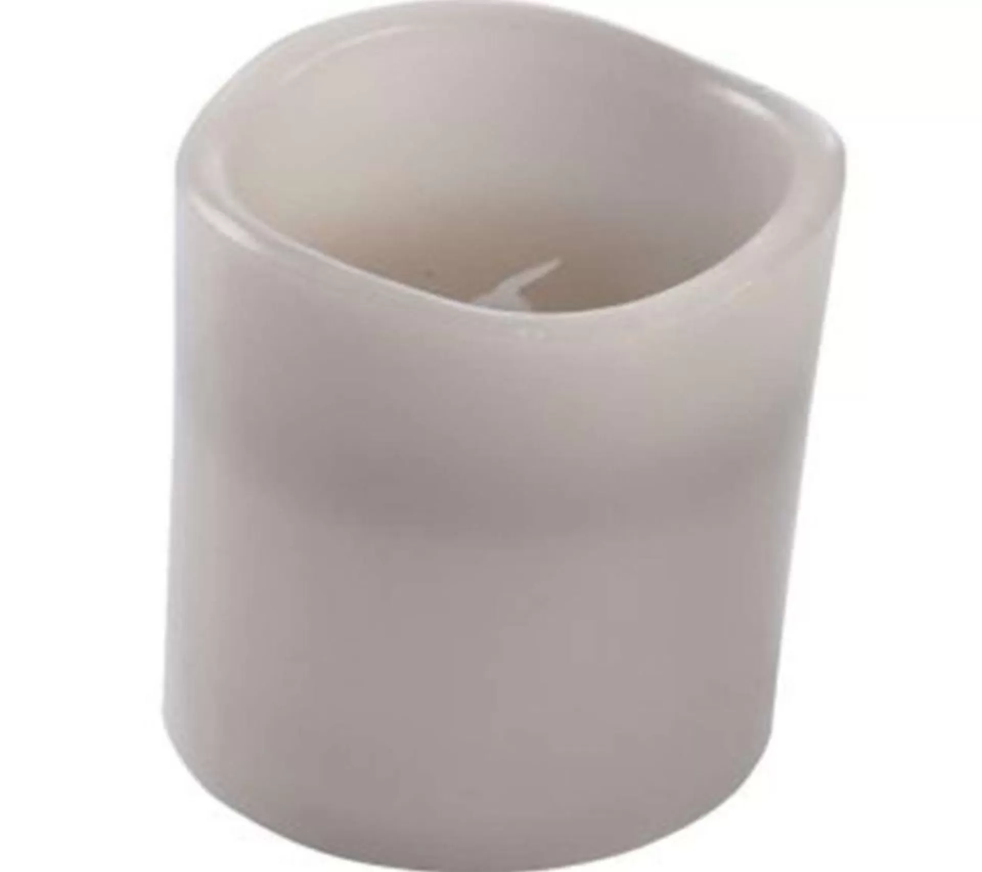 New * Bougie Pilier Led "Whisper" 10Cm Gris Clair
