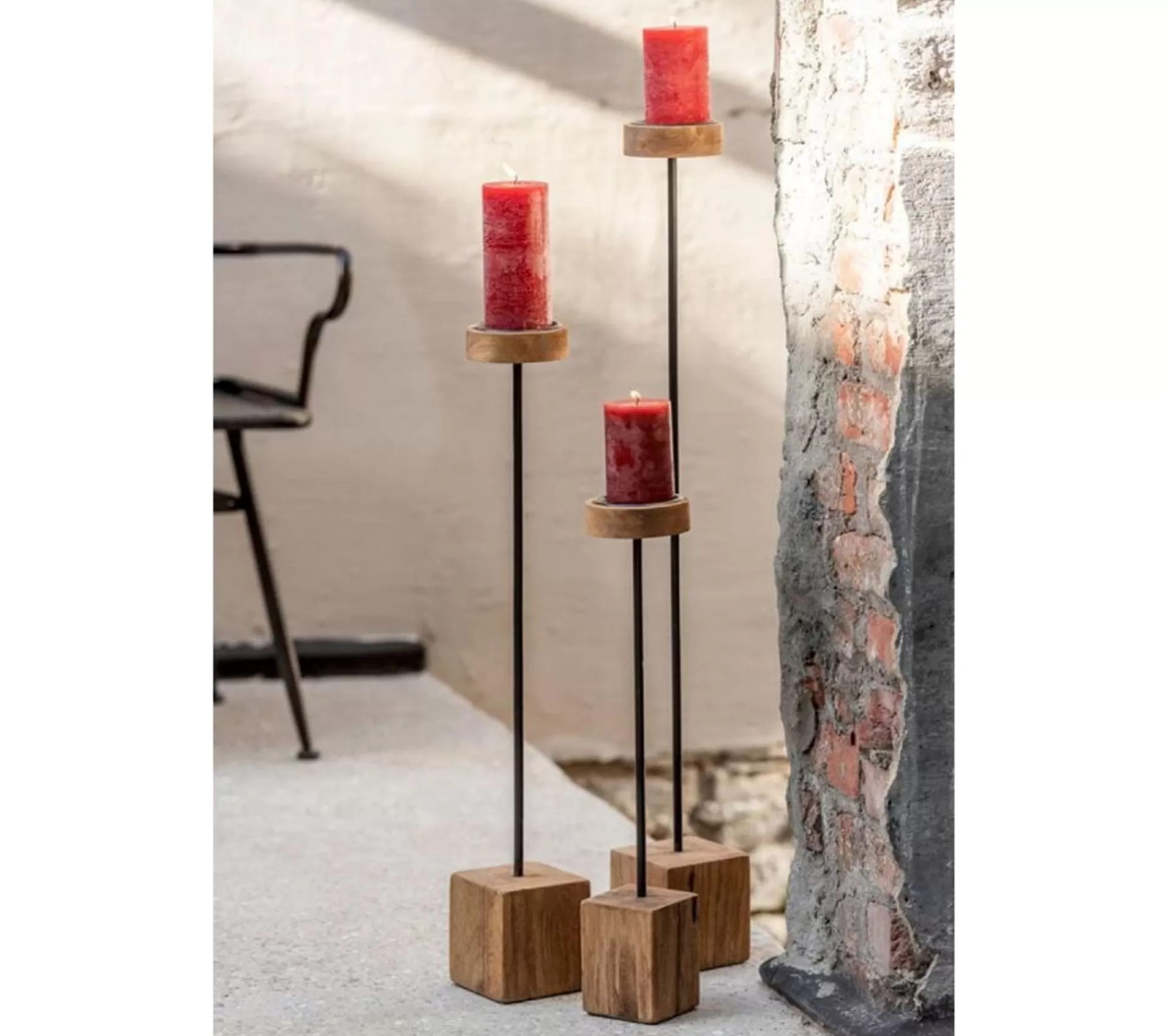 Fashion * Chandelier Sur Pied En Bois "Azete" 90Cm Naturel