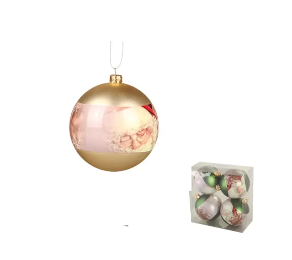 DOUCEUR D'INTERIEUR Guirlande Et Boule De Sapin^Douceur D'Interieur 4 Boules Pere Noël Or