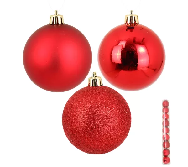 DOUCEUR D'INTERIEUR Guirlande Et Boule De Sapin^Douceur D'Interieur Set De 9 Boules Rouge