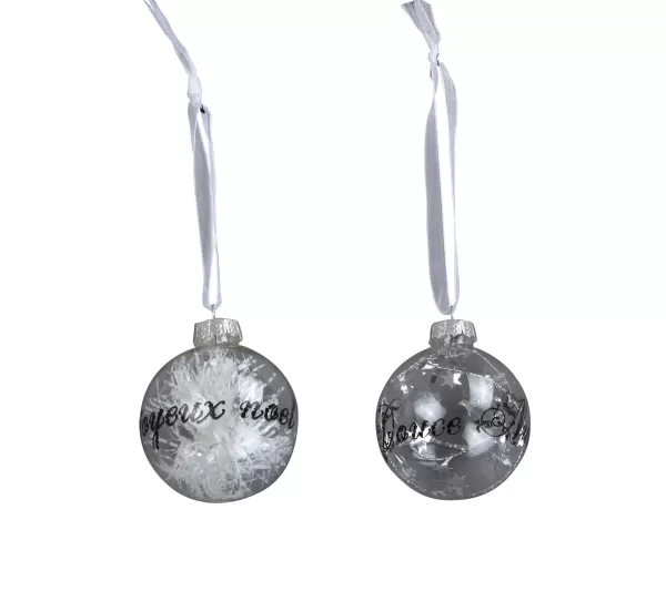 DOUCEUR D'INTERIEUR Guirlande Et Boule De Sapin^Douceur D'Interieur Set De Deux Boules Joyeux Noël Argente