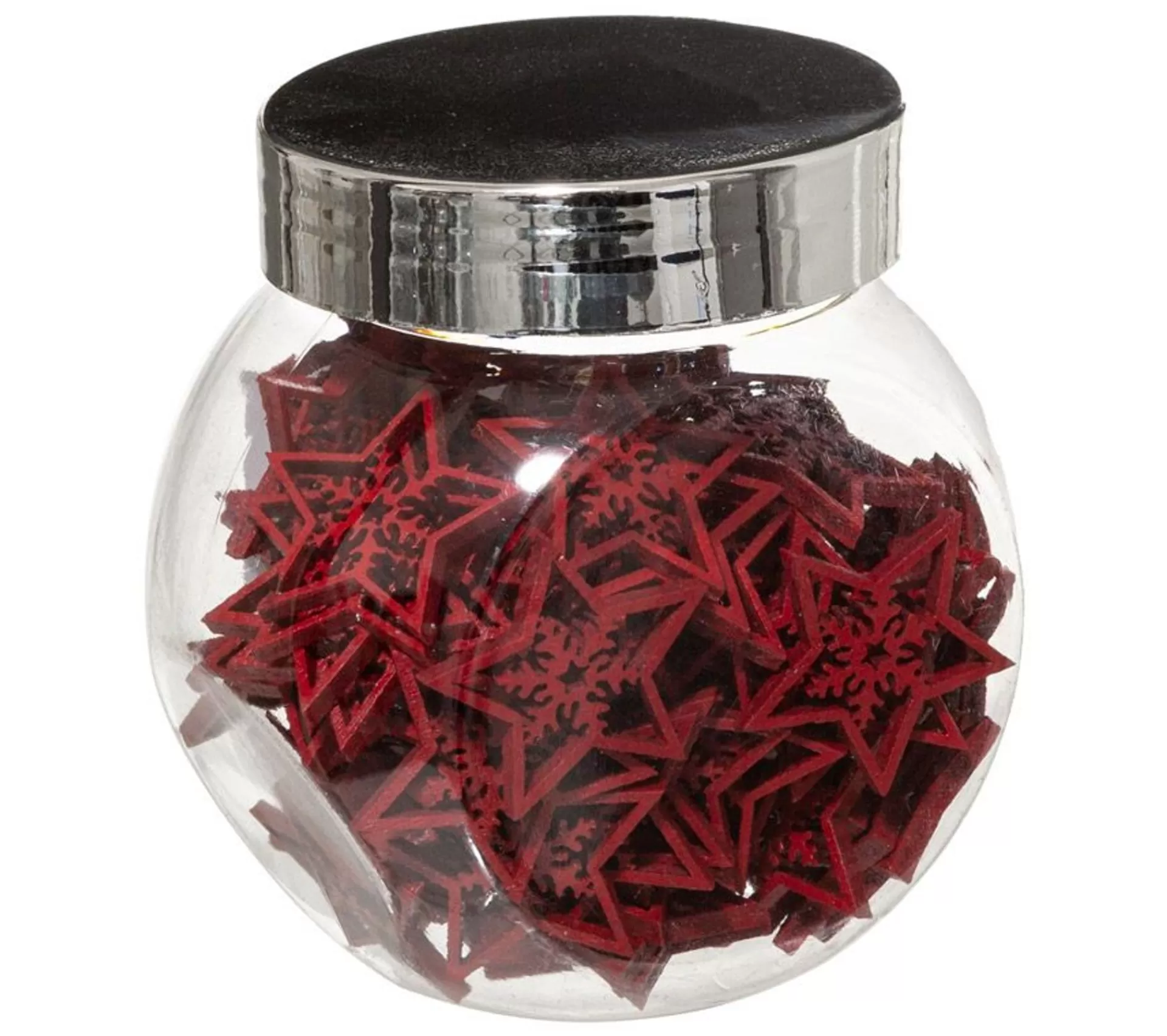 Flash Sale * Lot De 100 Etoiles En Bois "Bocal" 7Cm Rouge