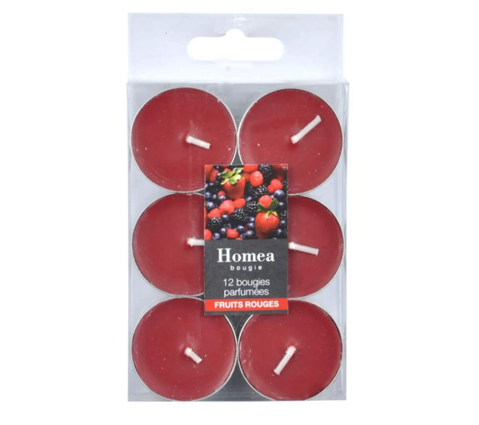 Online * Lot De 12 Bougies Chauffe-Plat "Essentiel" 3,5Cm Fruits Rouges