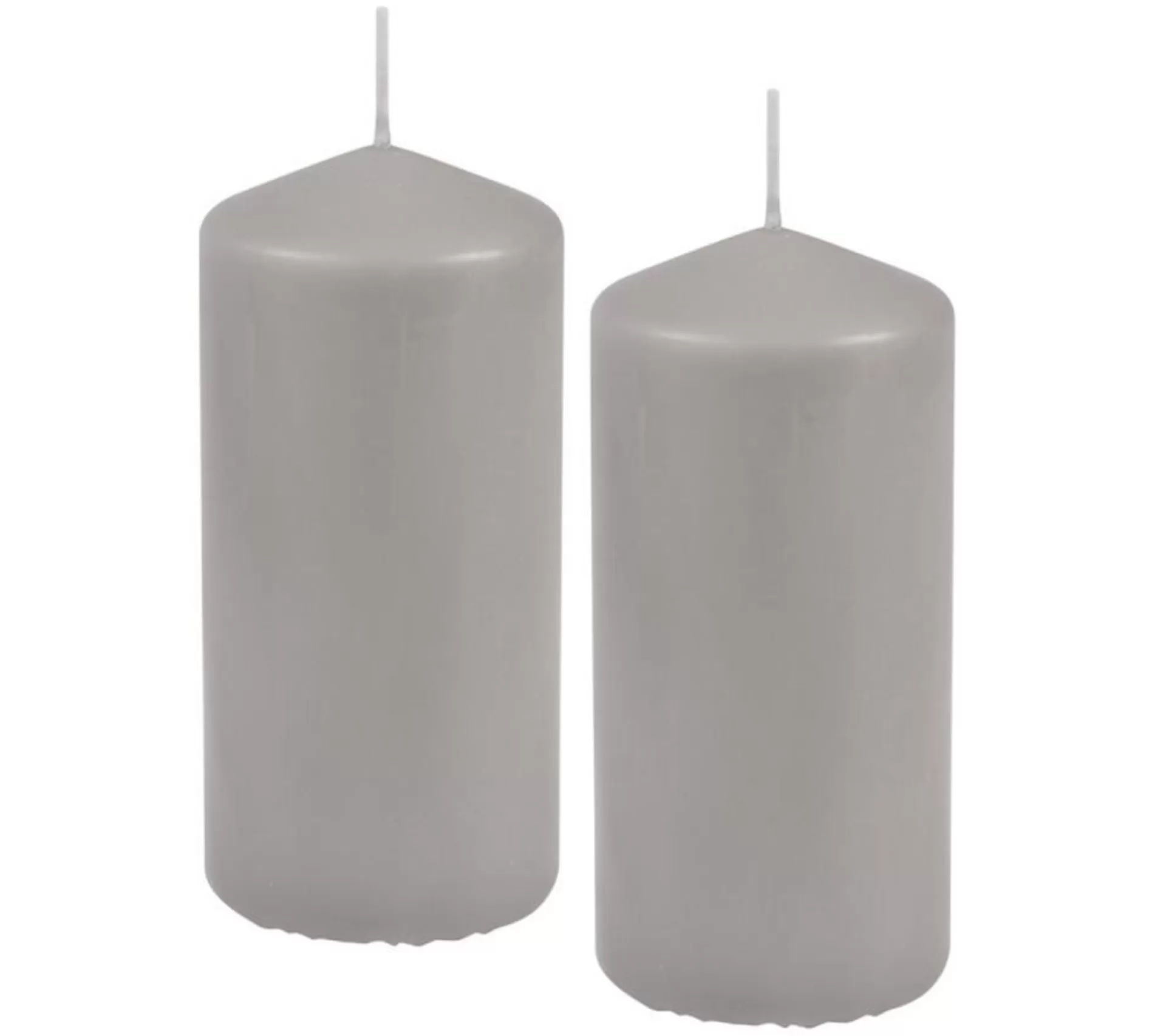 Discount * Lot De 2 Bougies Pilier "Essentiel" 10Cm Gris