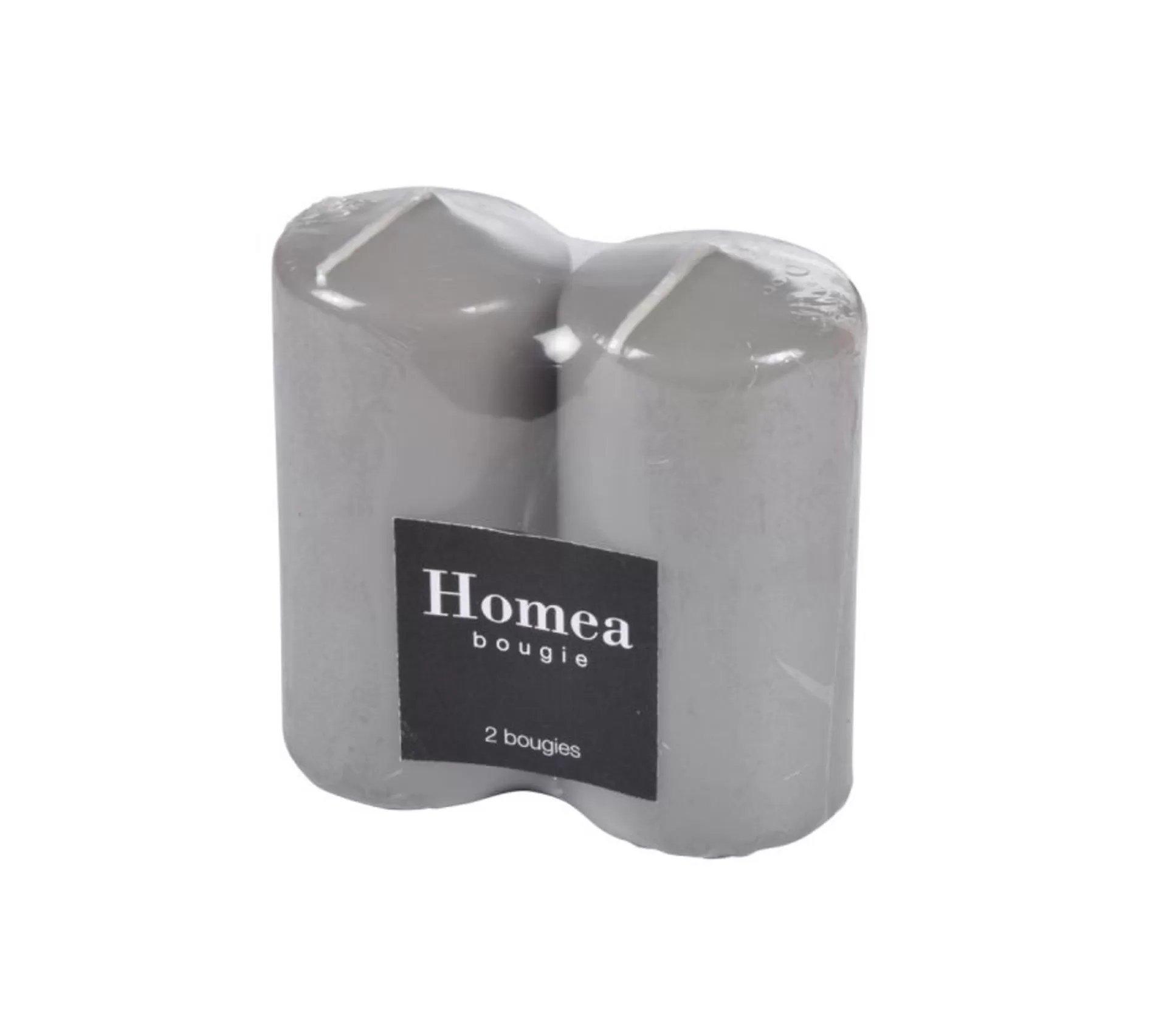 Discount * Lot De 2 Bougies Pilier "Essentiel" 10Cm Gris