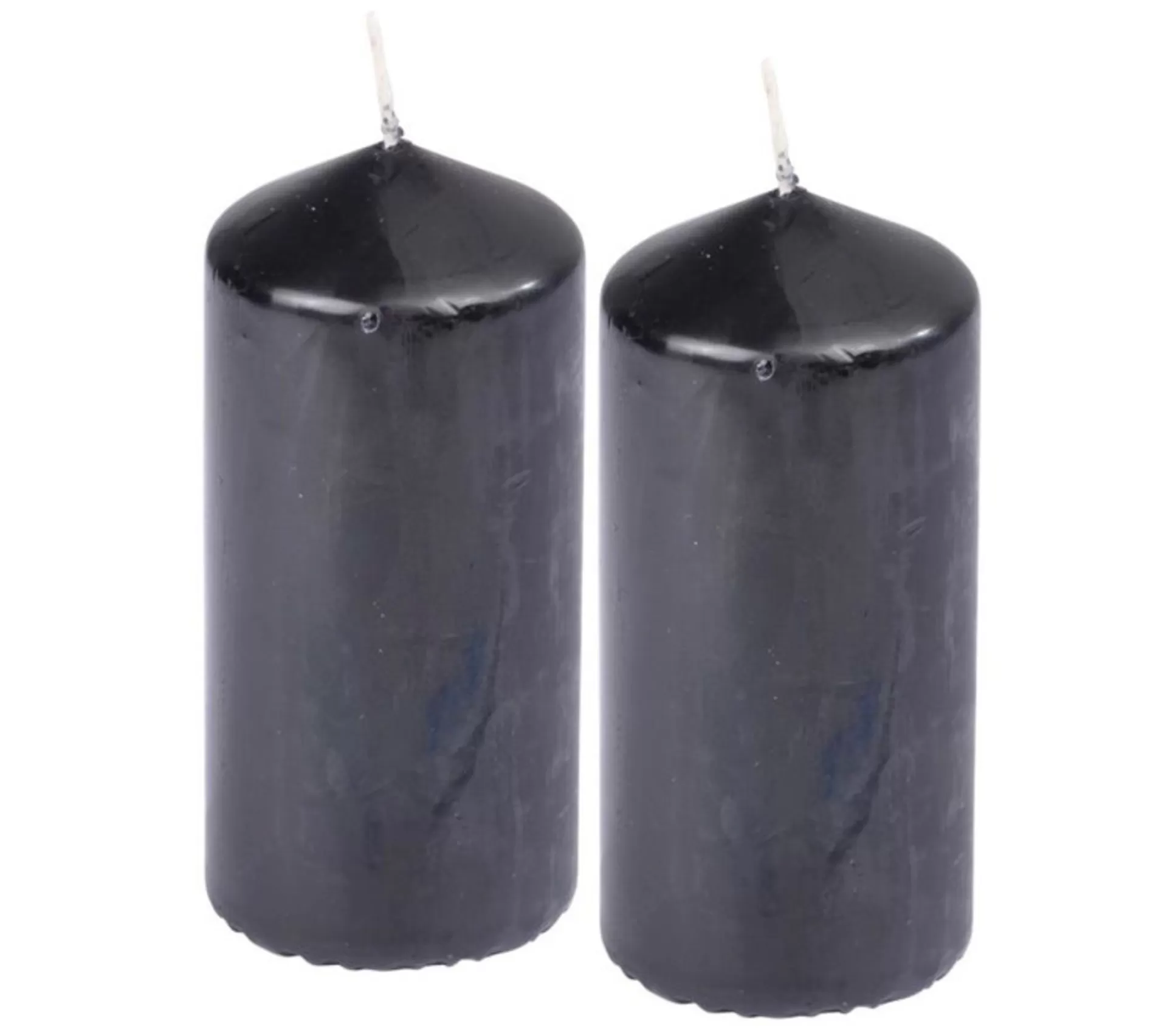 Fashion * Lot De 2 Bougies Pilier "Essentiel" 10Cm Noir