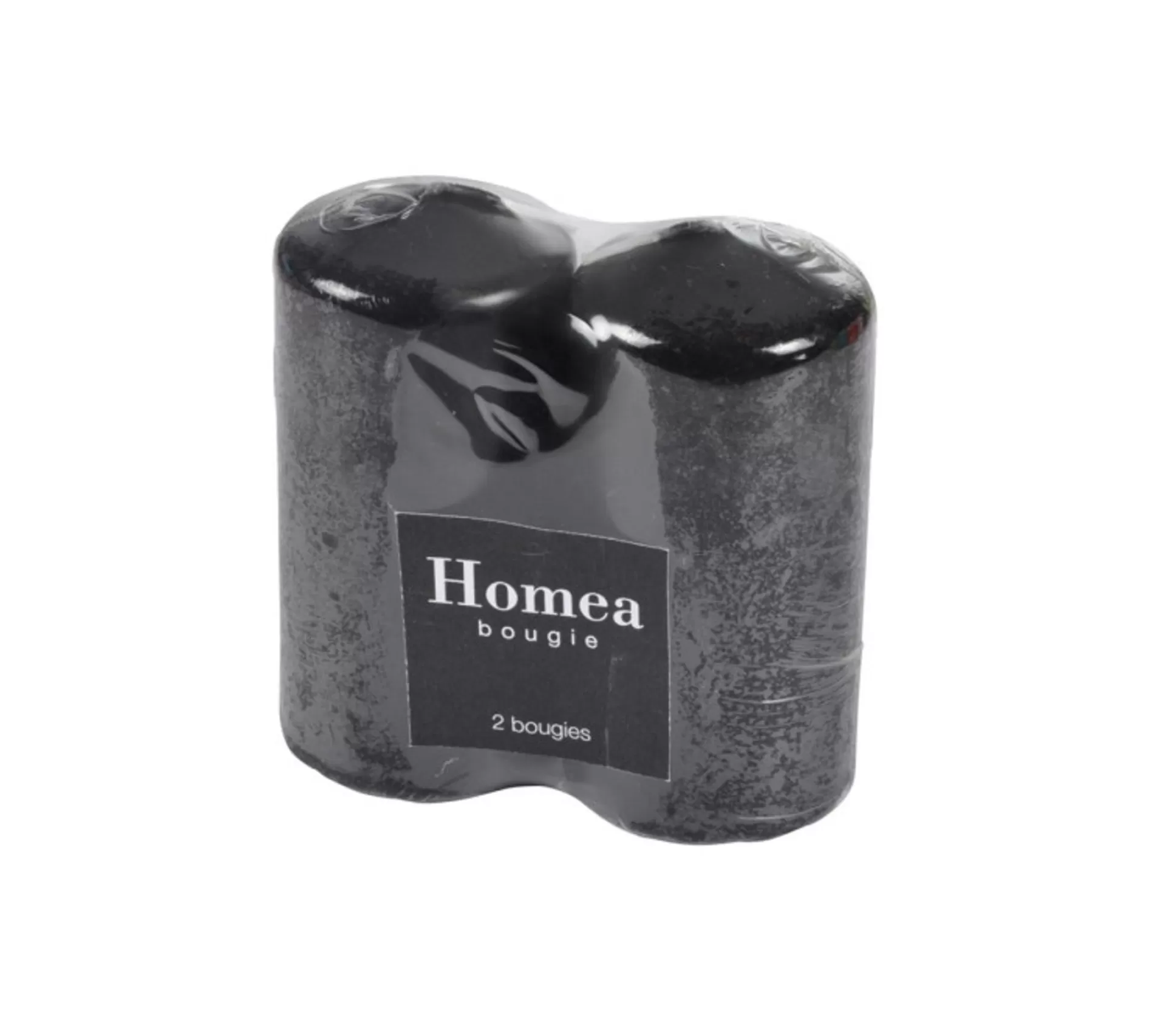 Fashion * Lot De 2 Bougies Pilier "Essentiel" 10Cm Noir