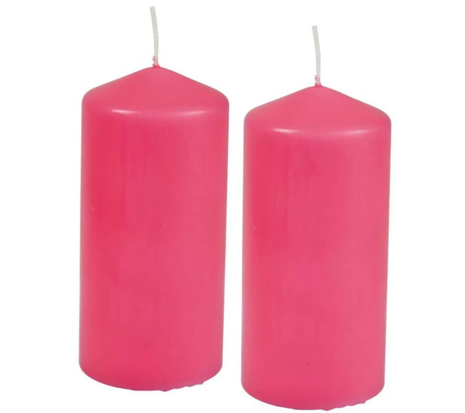Fashion * Lot De 2 Bougies Pilier "Essentiel" 10Cm Rose