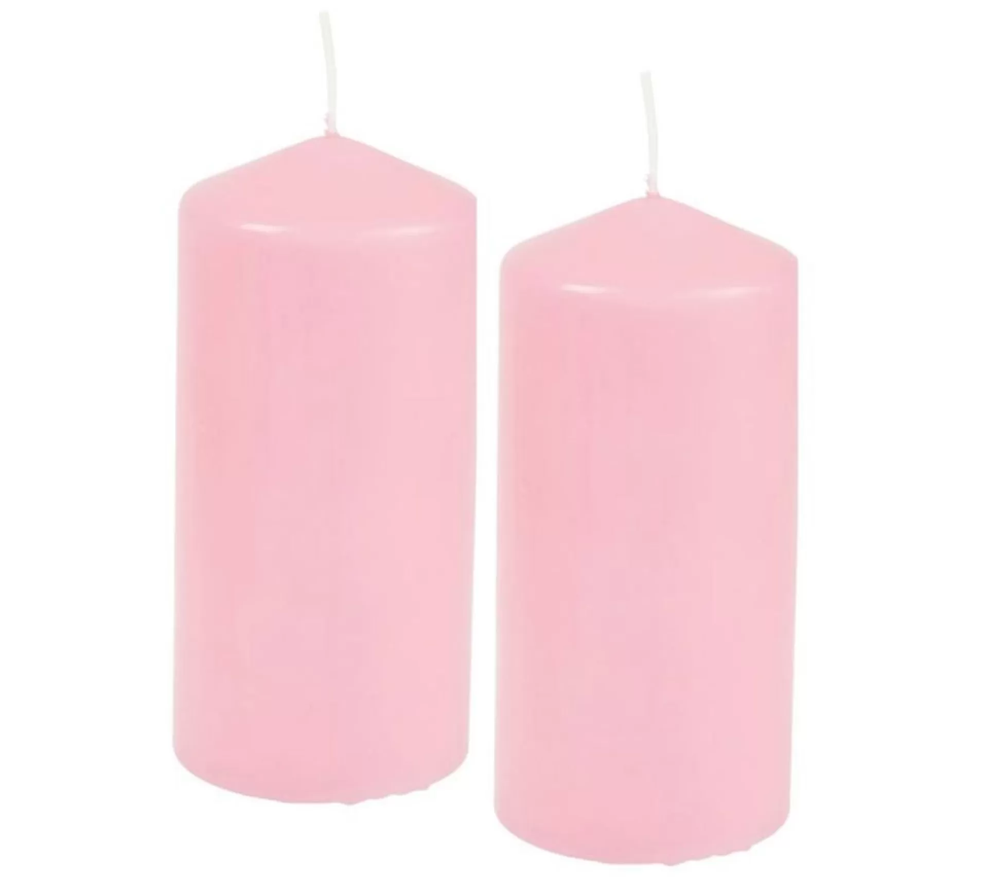 Flash Sale * Lot De 2 Bougies Pilier "Essentiel" 10Cm Rose Clair