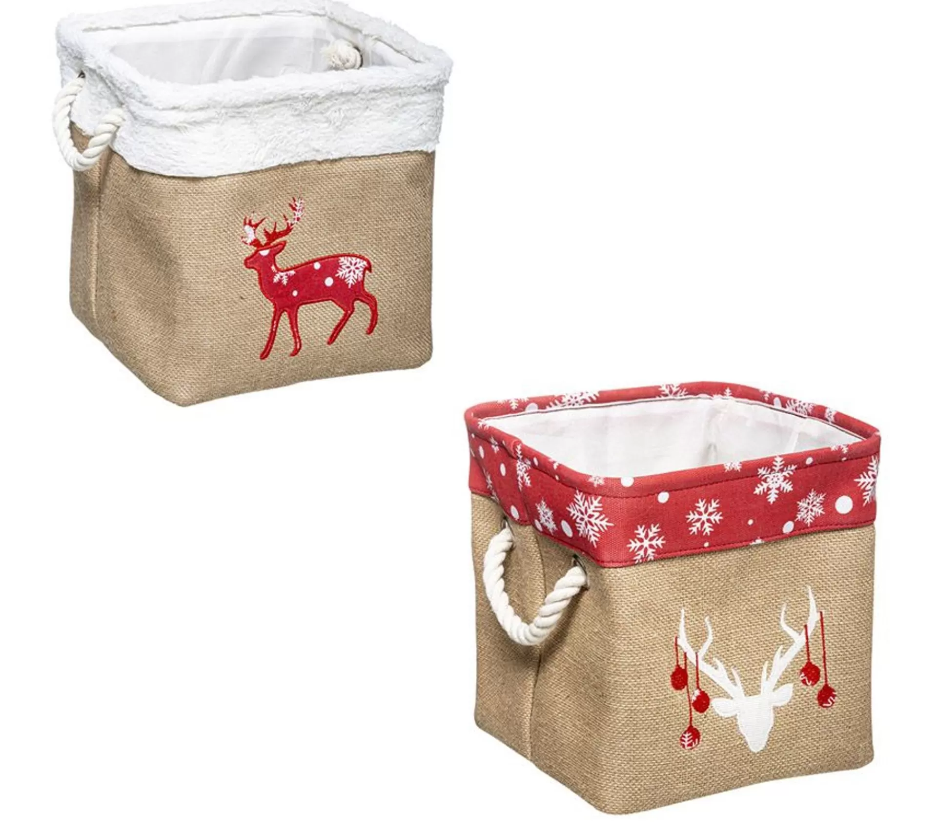 Online * Lot De 2 Paniers Déco "Renne" 28Cm Naturel
