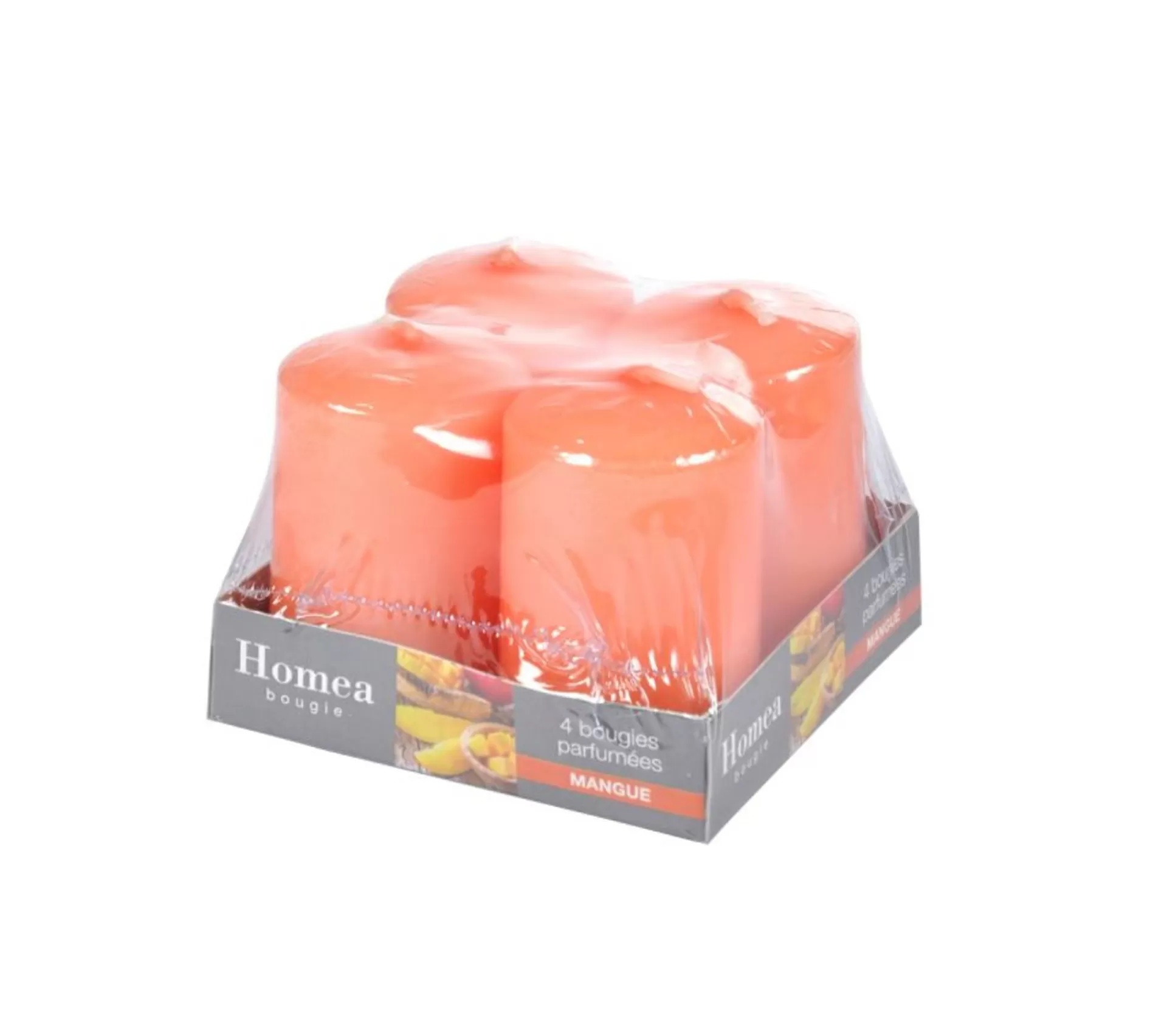 Fashion * Lot De 4 Bougies Parfumees "Essentiel" 6Cm Mangue