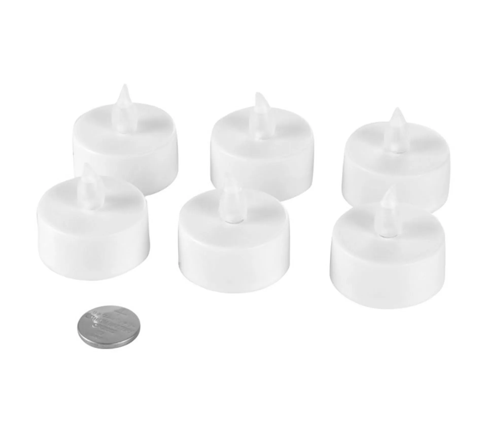 Flash Sale * Lot De 6 Bougies Chauffe-Plat "Led" 3,8Cm Blanc