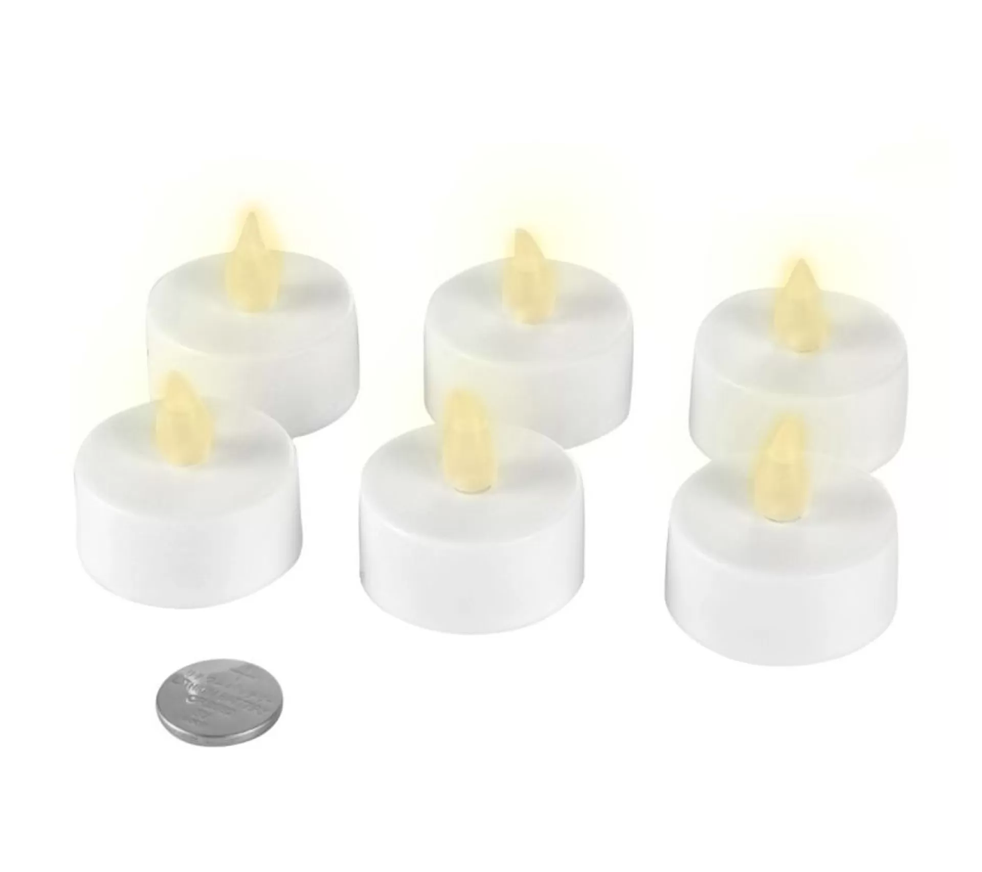 Flash Sale * Lot De 6 Bougies Chauffe-Plat "Led" 3,8Cm Blanc