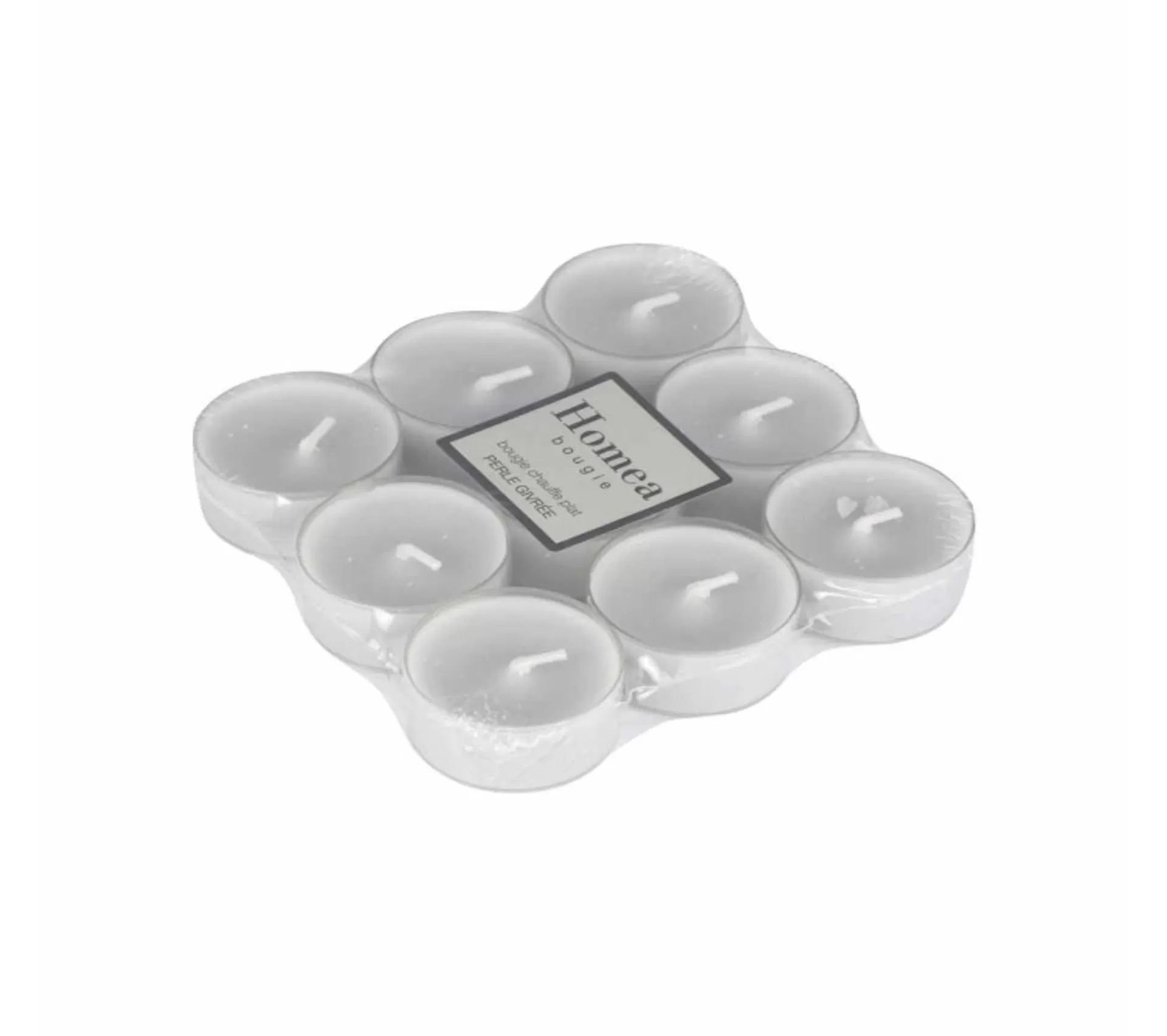 New * Lot De 9 Bougies Parfumees Chauffe-Plat "Trendie" Perle Givree