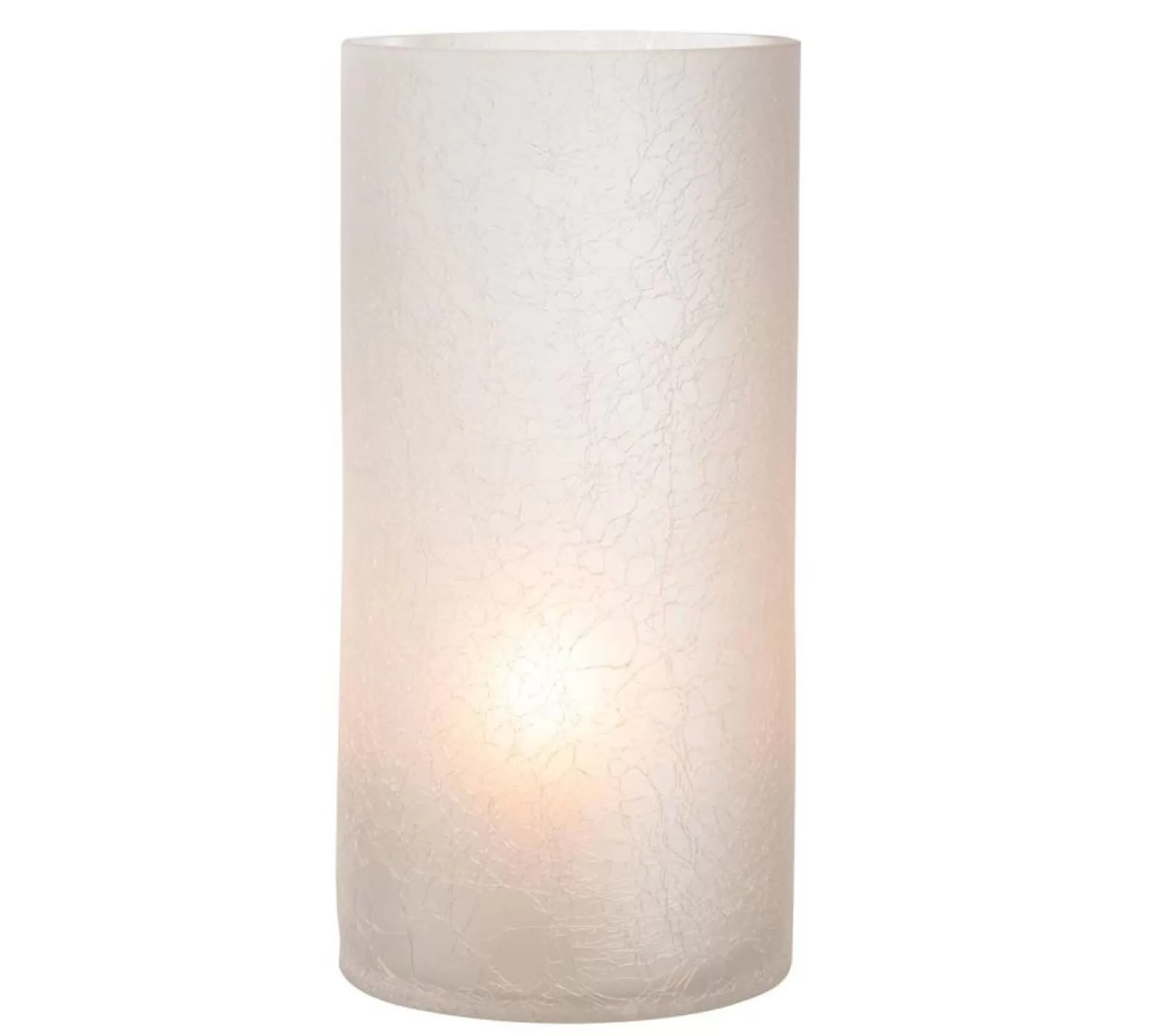 Discount * Photophore Cylindrique "Craquele" 29Cm Blanc Givre