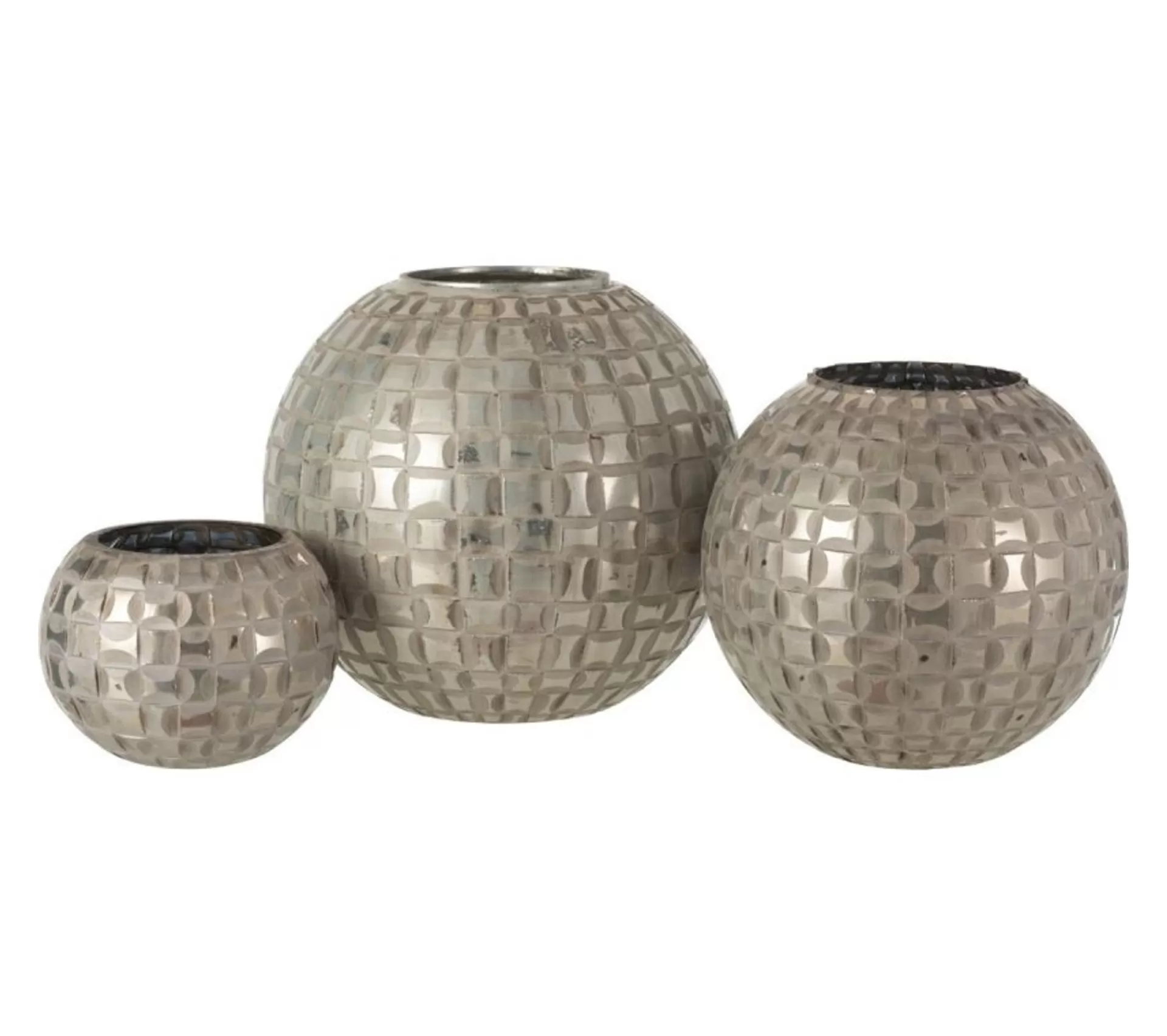 New * Photophore Déco En Verre "Alara" 29Cm Gris