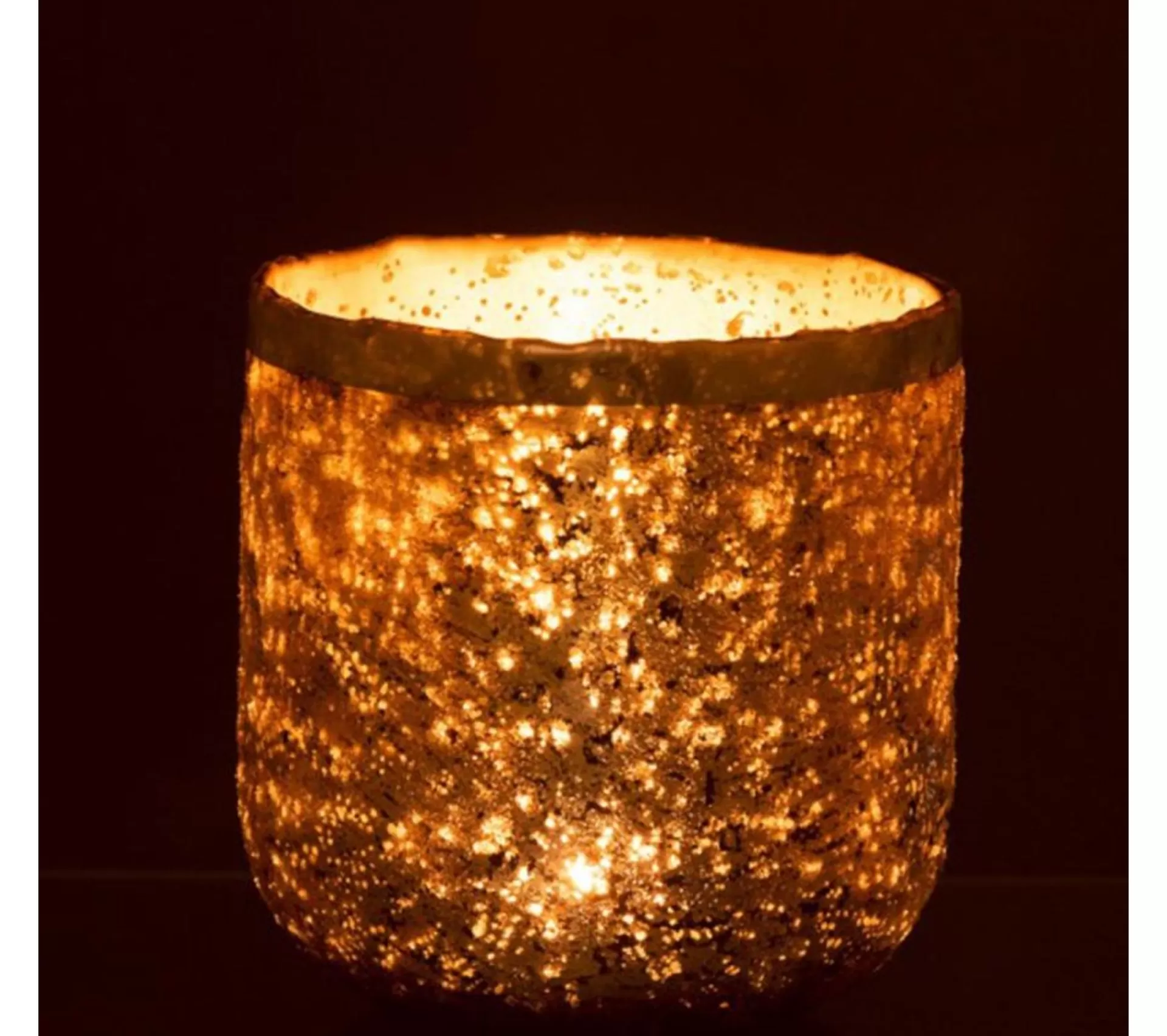 Flash Sale * Photophore Déco En Verre "Frosty" 18Cm Rose