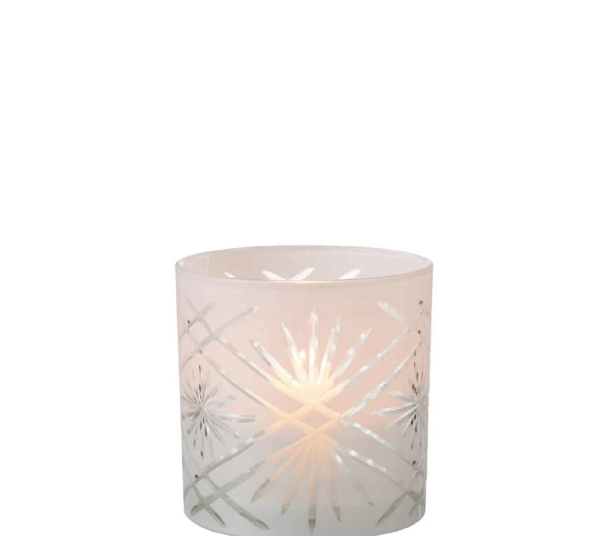 Flash Sale * Photophore Déco En Verre "Santorini" 15Cm Blanc