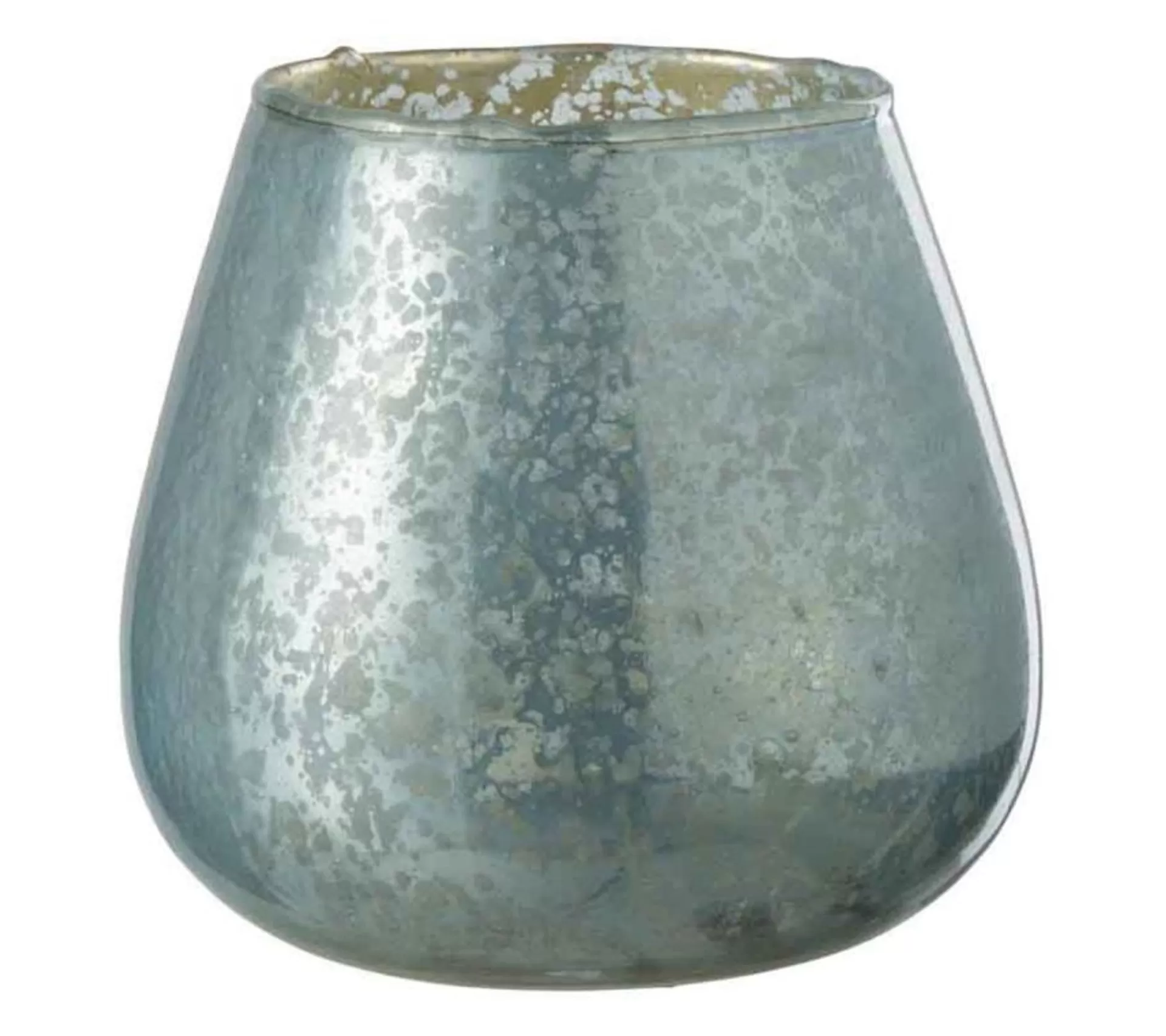 Hot * Photophore Design En Verre "Evi" 20Cm Bleu Clair