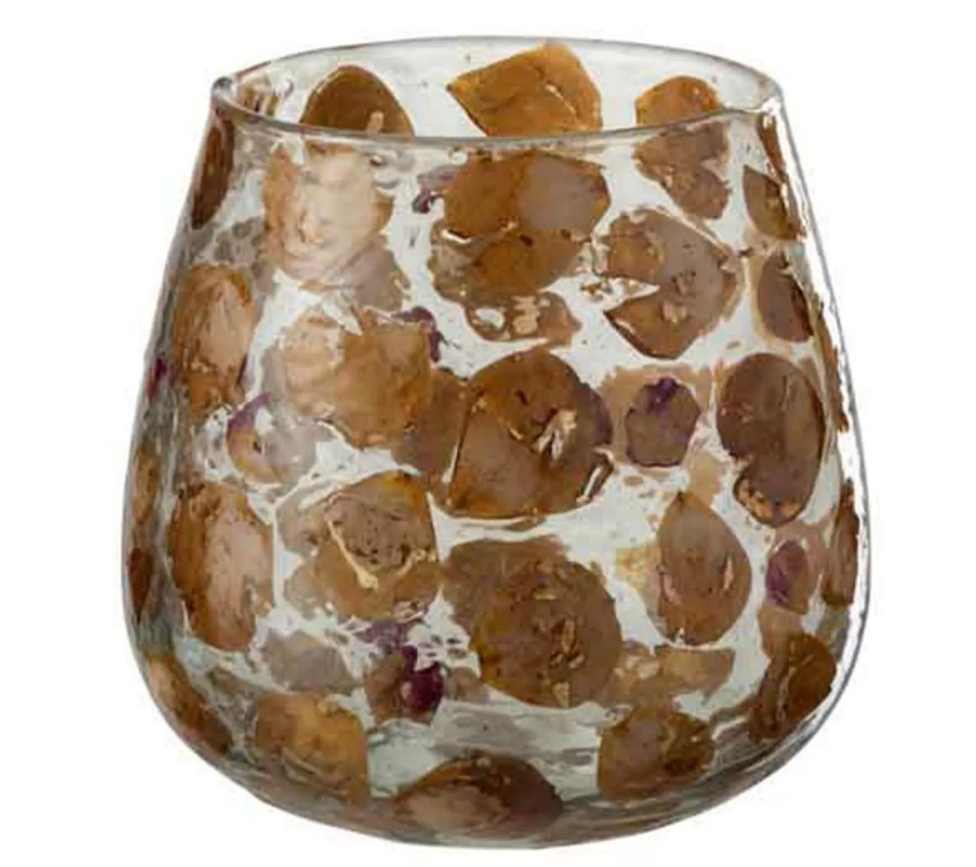Hot * Photophore Design En Verre "Gerard" 15Cm Ambre