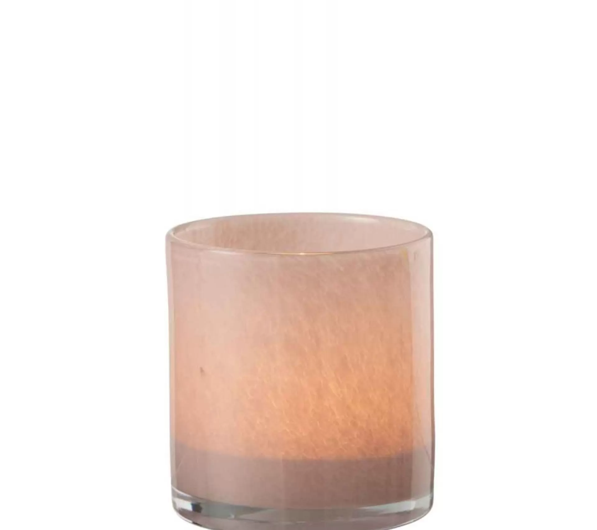 Flash Sale * Photophore Design En Verre "Jade" 12Cm Rose