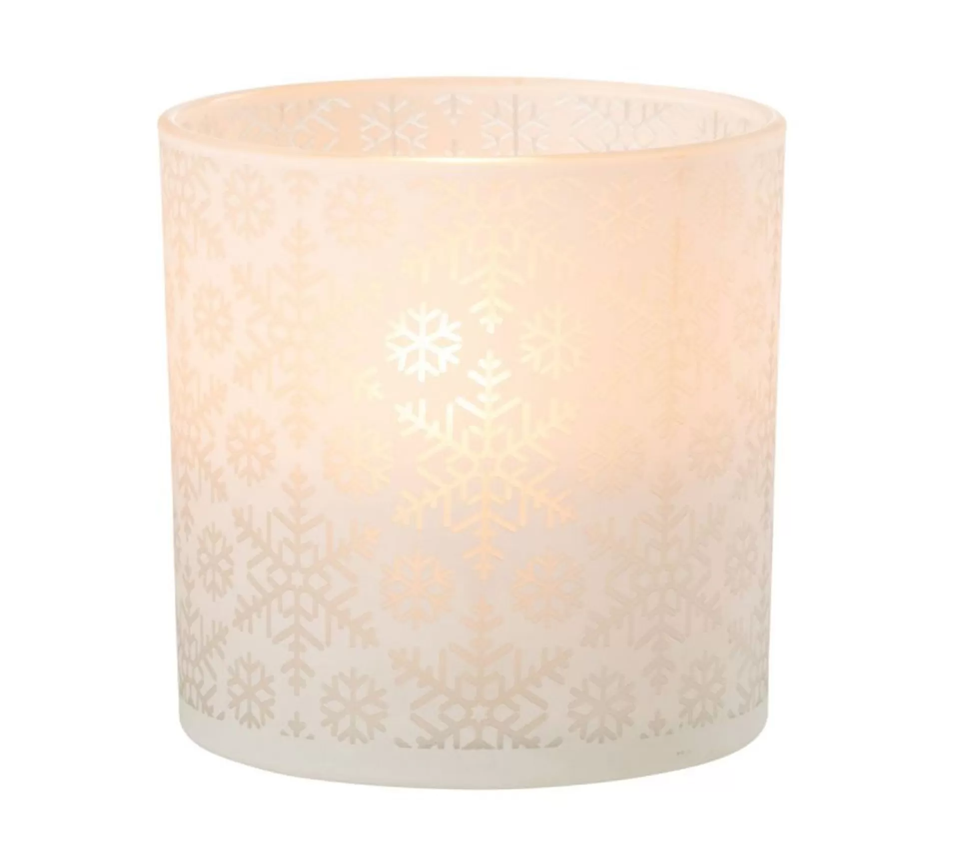 Hot * Photophore Design En Verre "Neige" 15Cm Blanc