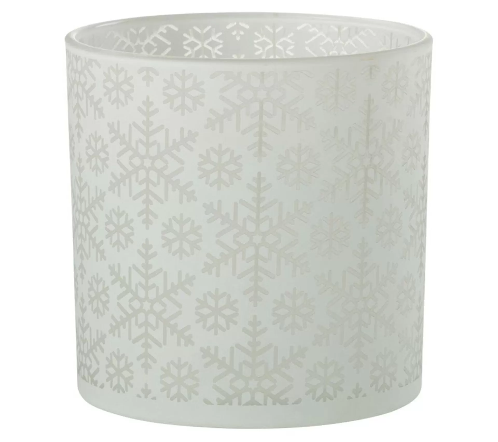 Hot * Photophore Design En Verre "Neige" 15Cm Blanc