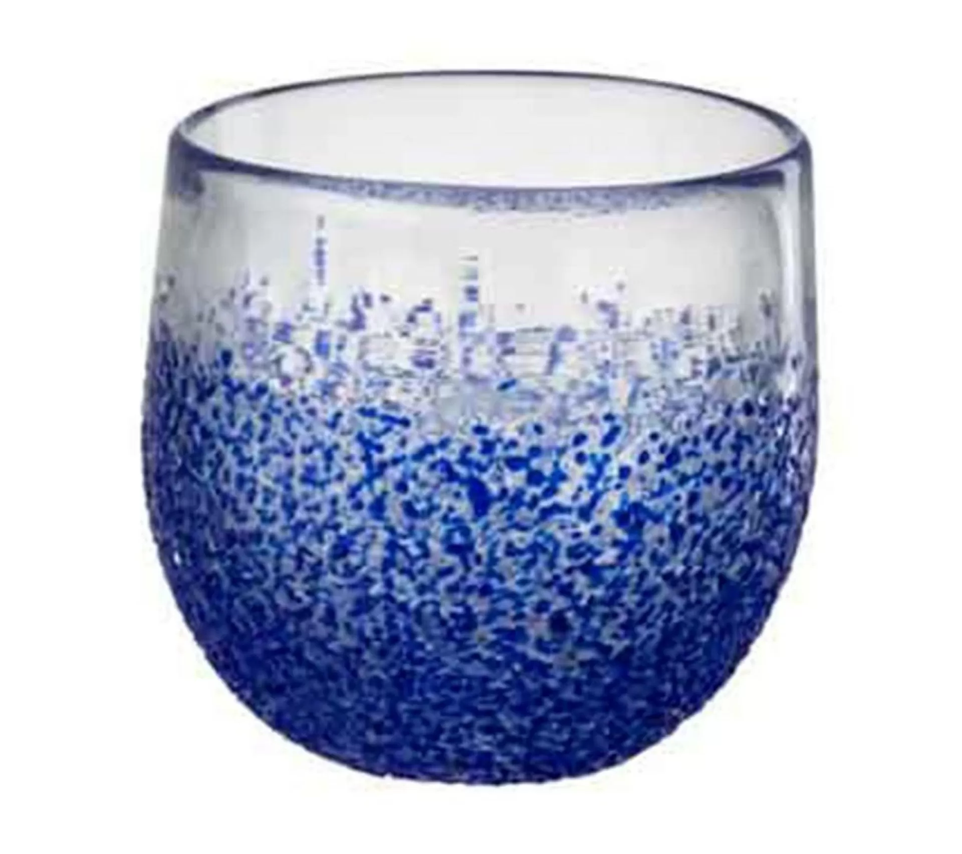 Hot * Photophore Design En Verre "Santorini" 10Cm Bleu